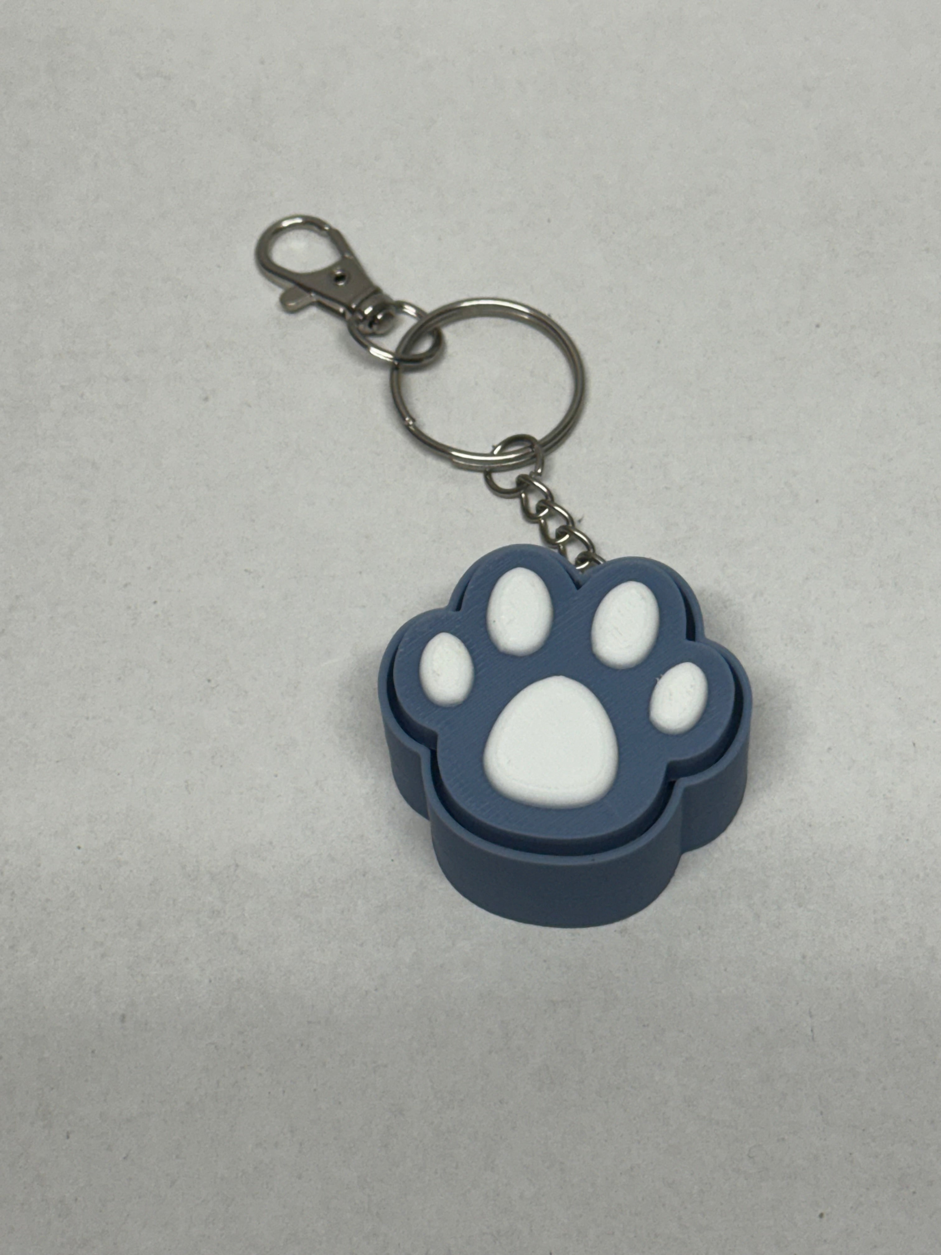 Paw Print Fidget Clicker Keychain