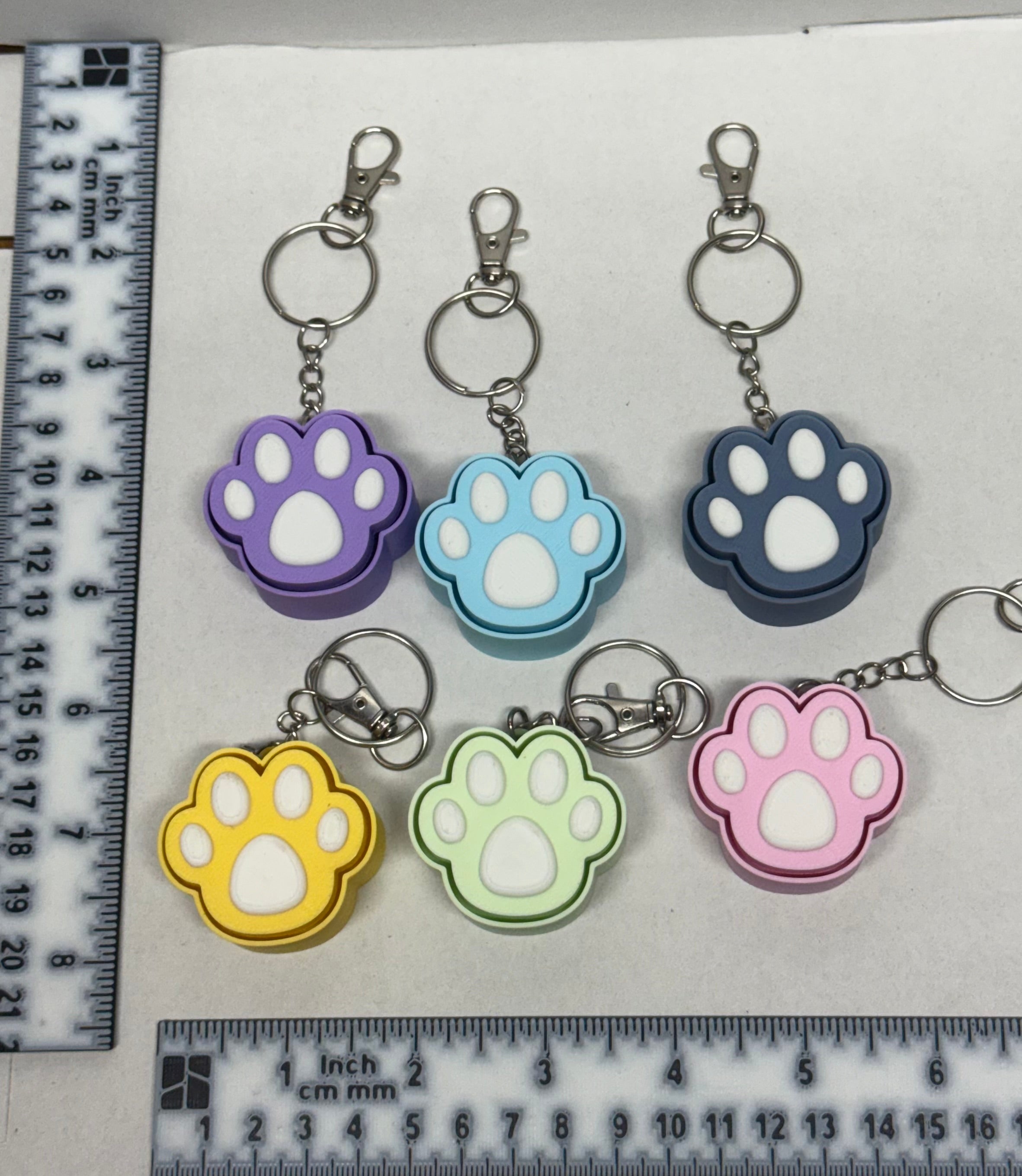Paw Print Fidget Clicker Keychain