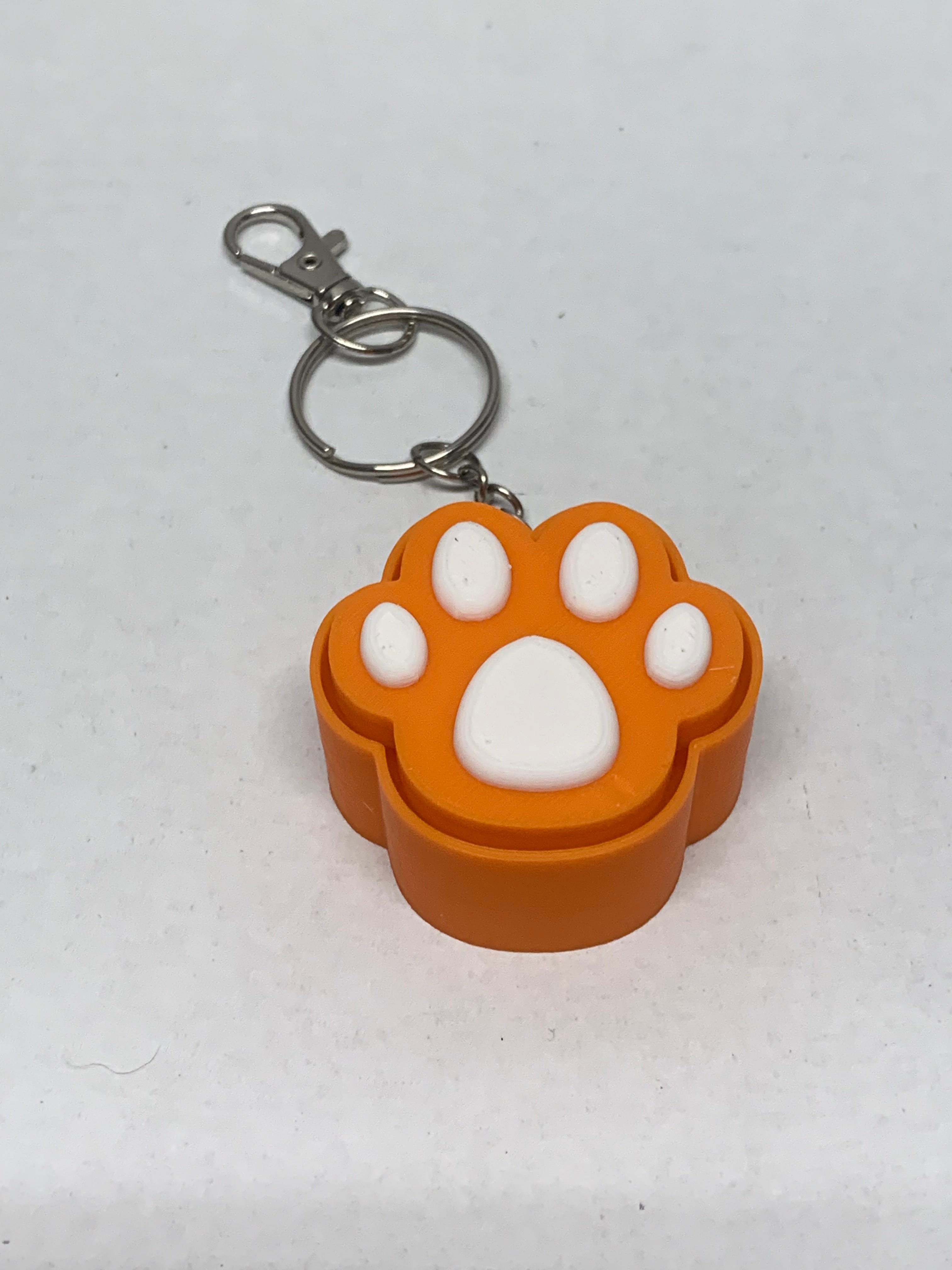 Paw Print Fidget Clicker Keychain