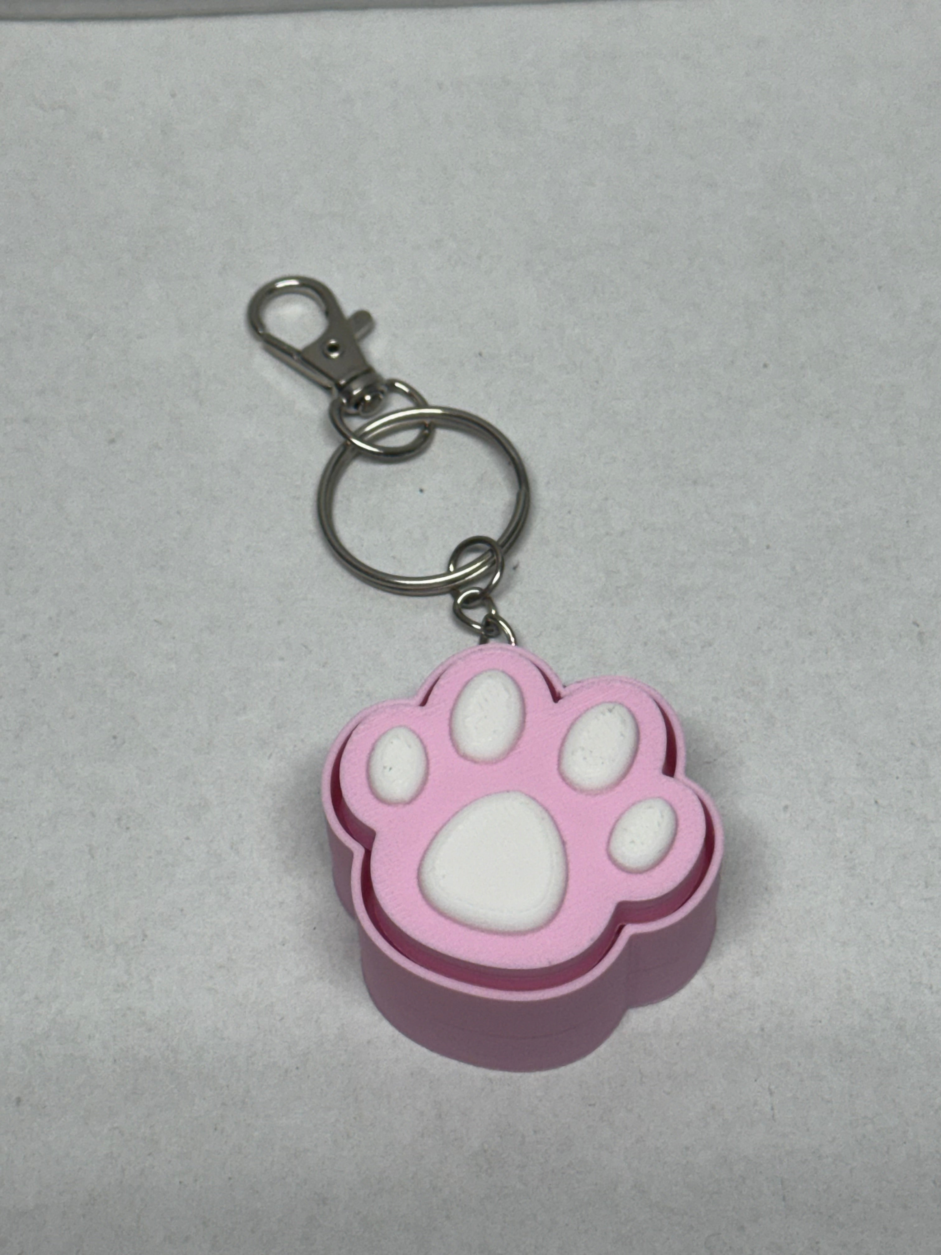Paw Print Fidget Clicker Keychain