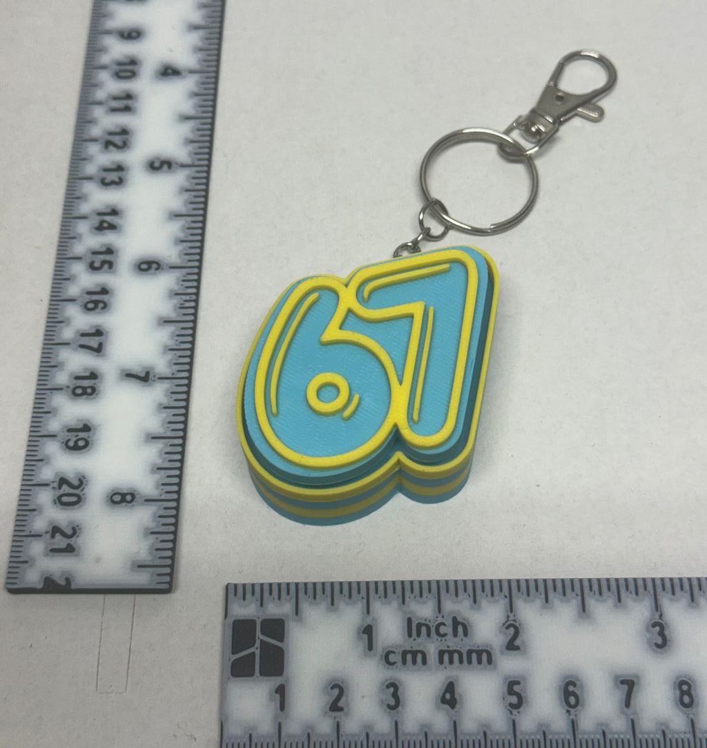 Six-Seven 67 Fidget Clicker Keychain