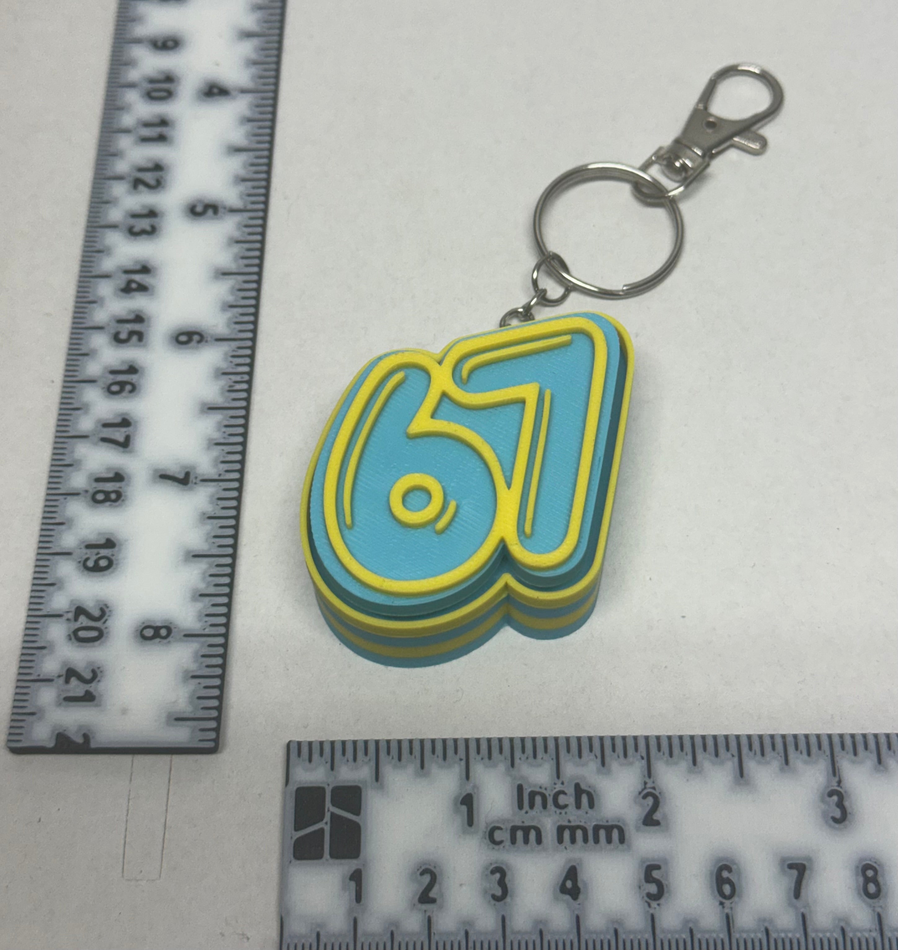 Six-Seven 67 Fidget Clicker Keychain