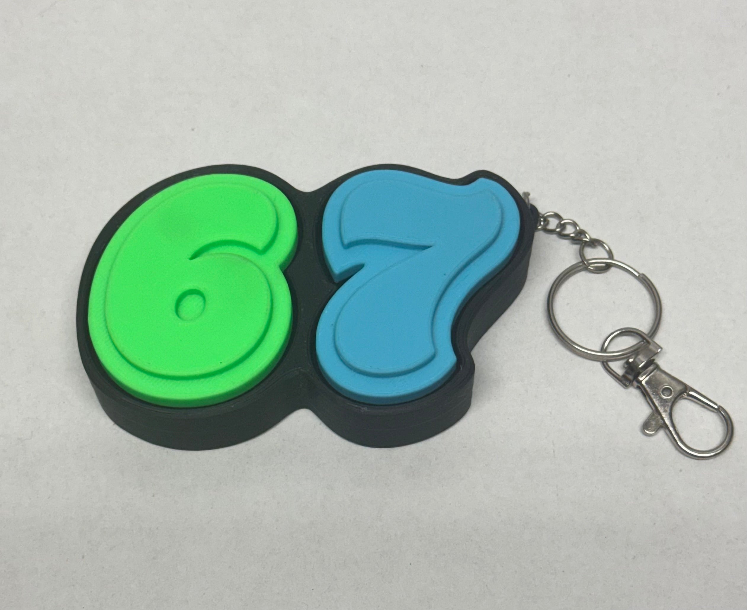 Six-Seven 67 Dual Switch Fidget Clicker Keychain