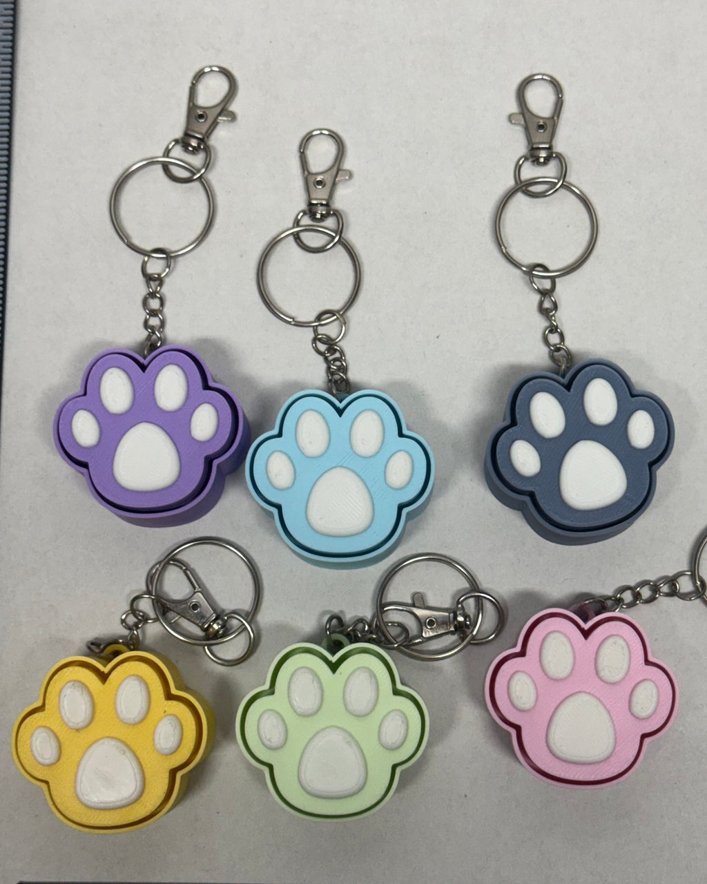 Paw Print Fidget Clicker Keychain