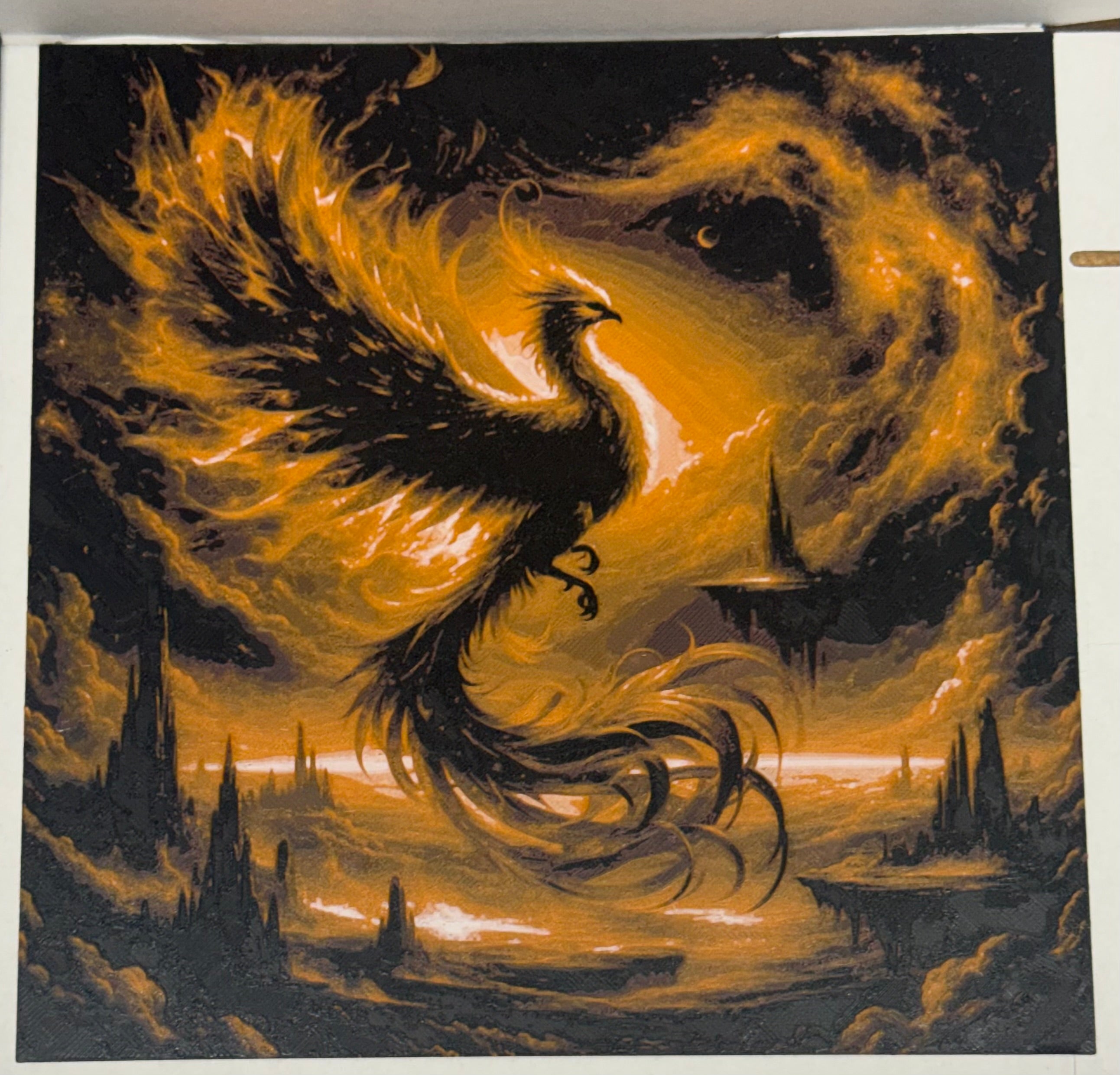 Phoenix with Castles - 3D Printed (Painting)