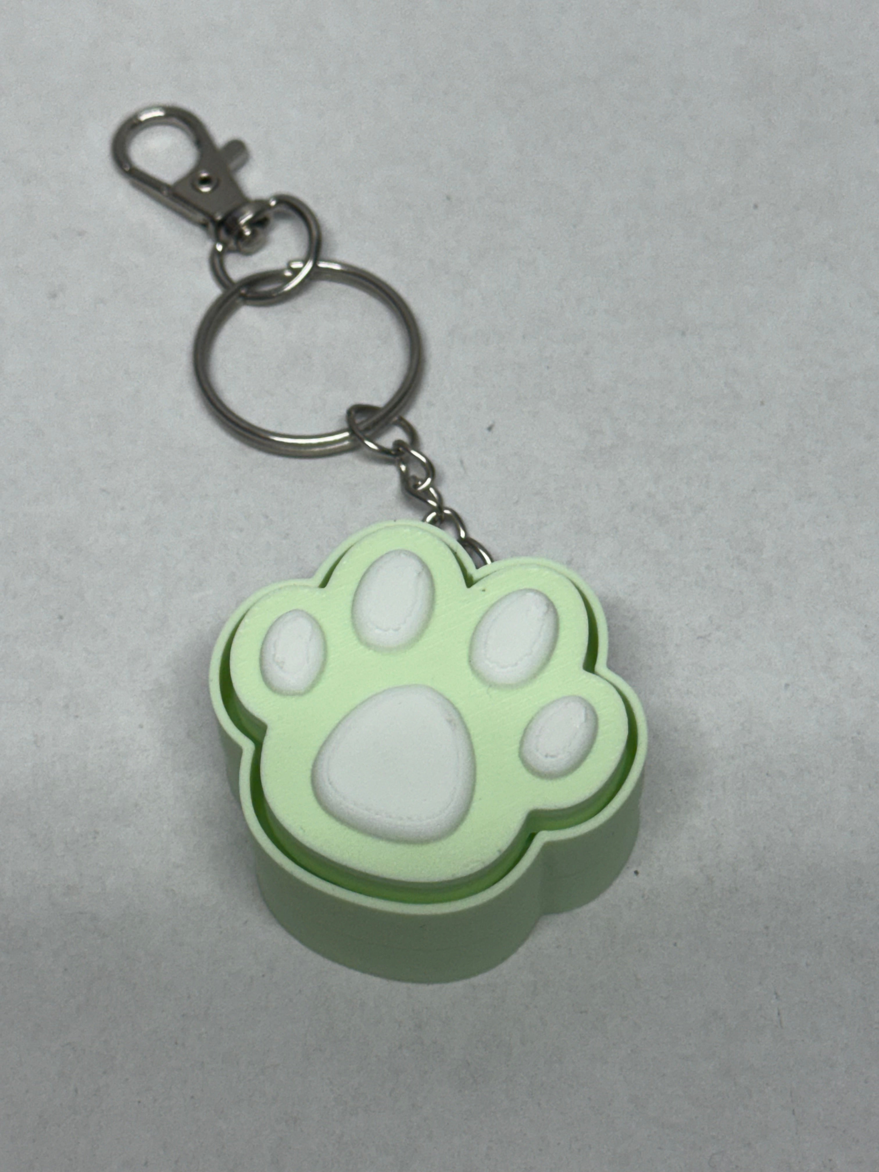 Paw Print Fidget Clicker Keychain