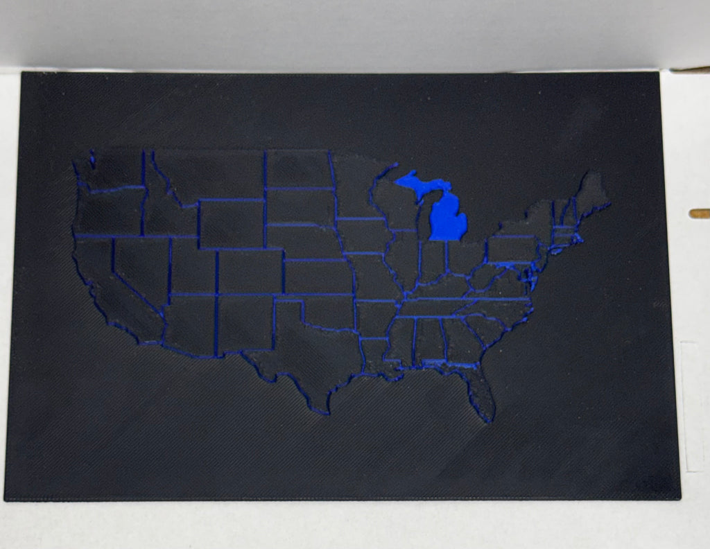 USA Map with Michigan in Color