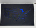 USA Map with Michigan in Color