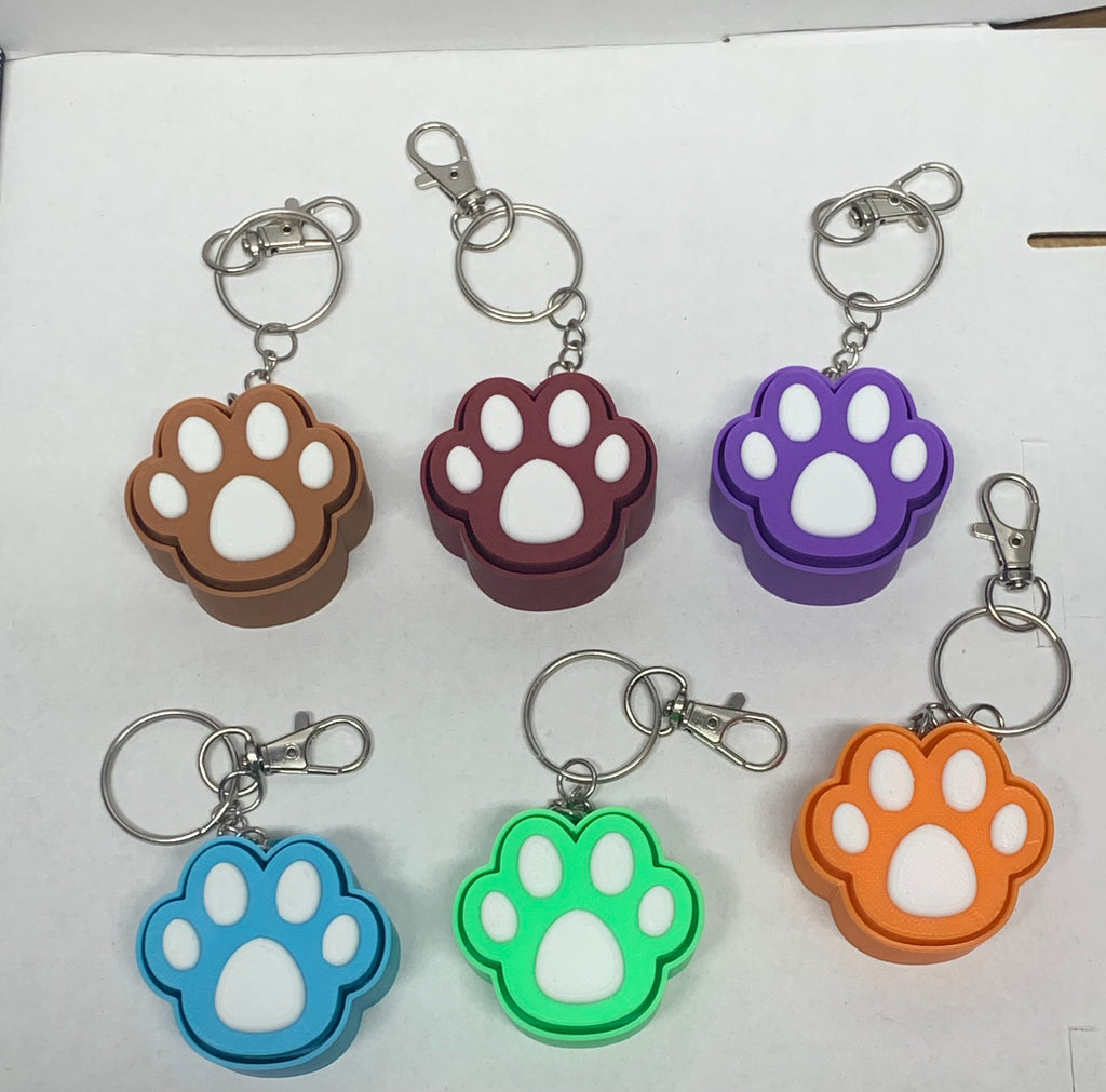 Paw Print Fidget Clicker Keychain