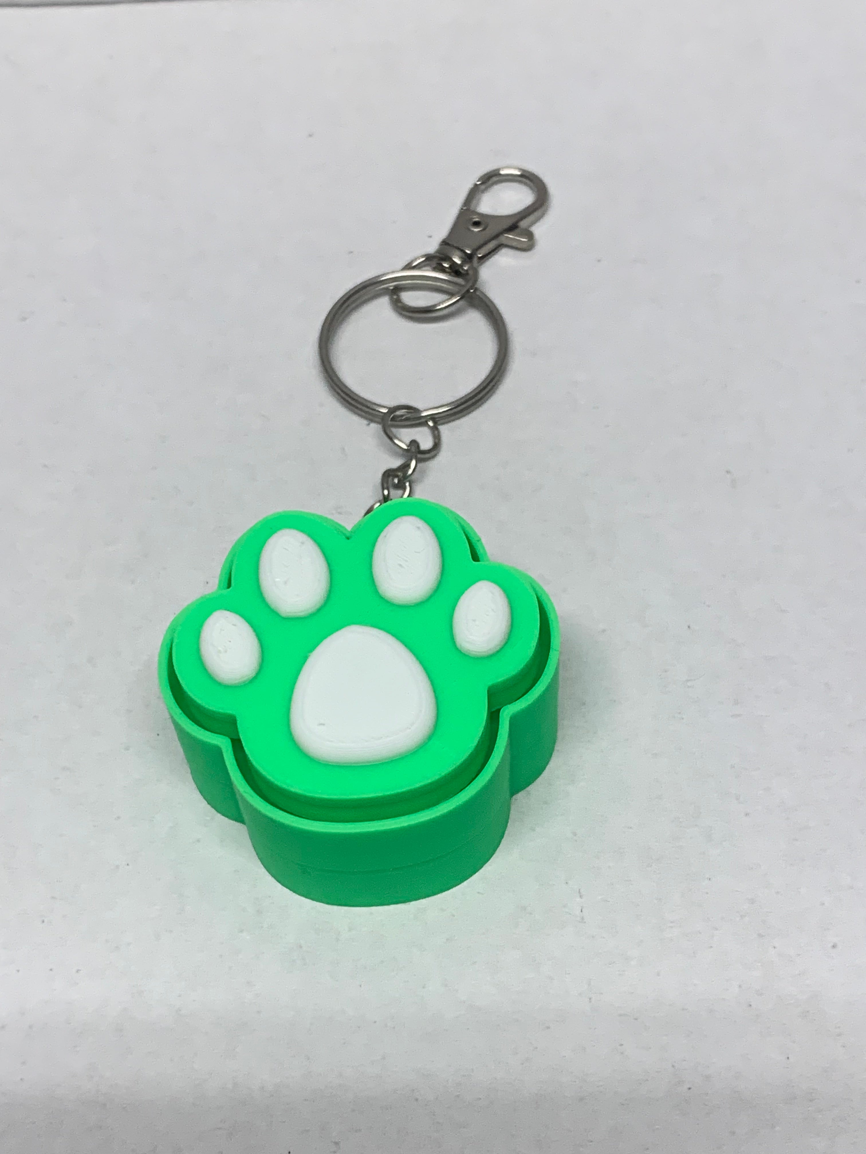 Paw Print Fidget Clicker Keychain