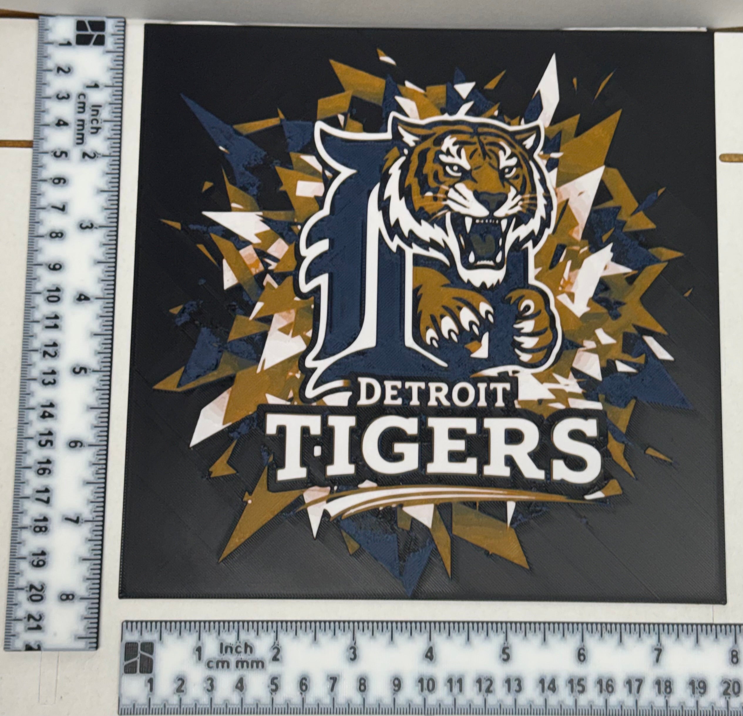 Detroit Tigers Abstract - 3D Printed (Painting)