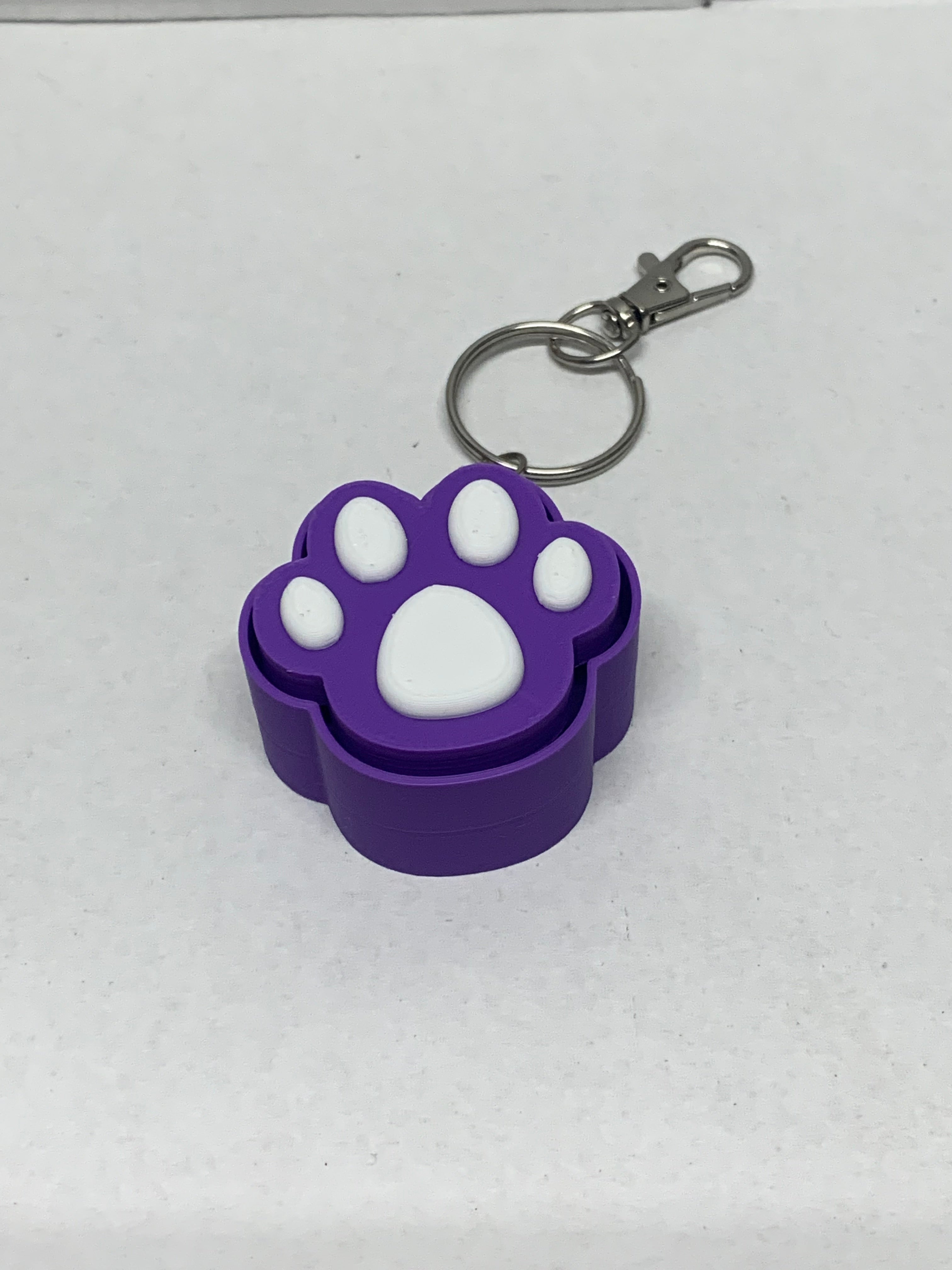 Paw Print Fidget Clicker Keychain