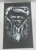 Superman Logo over Metropolis- 3D Art Pront