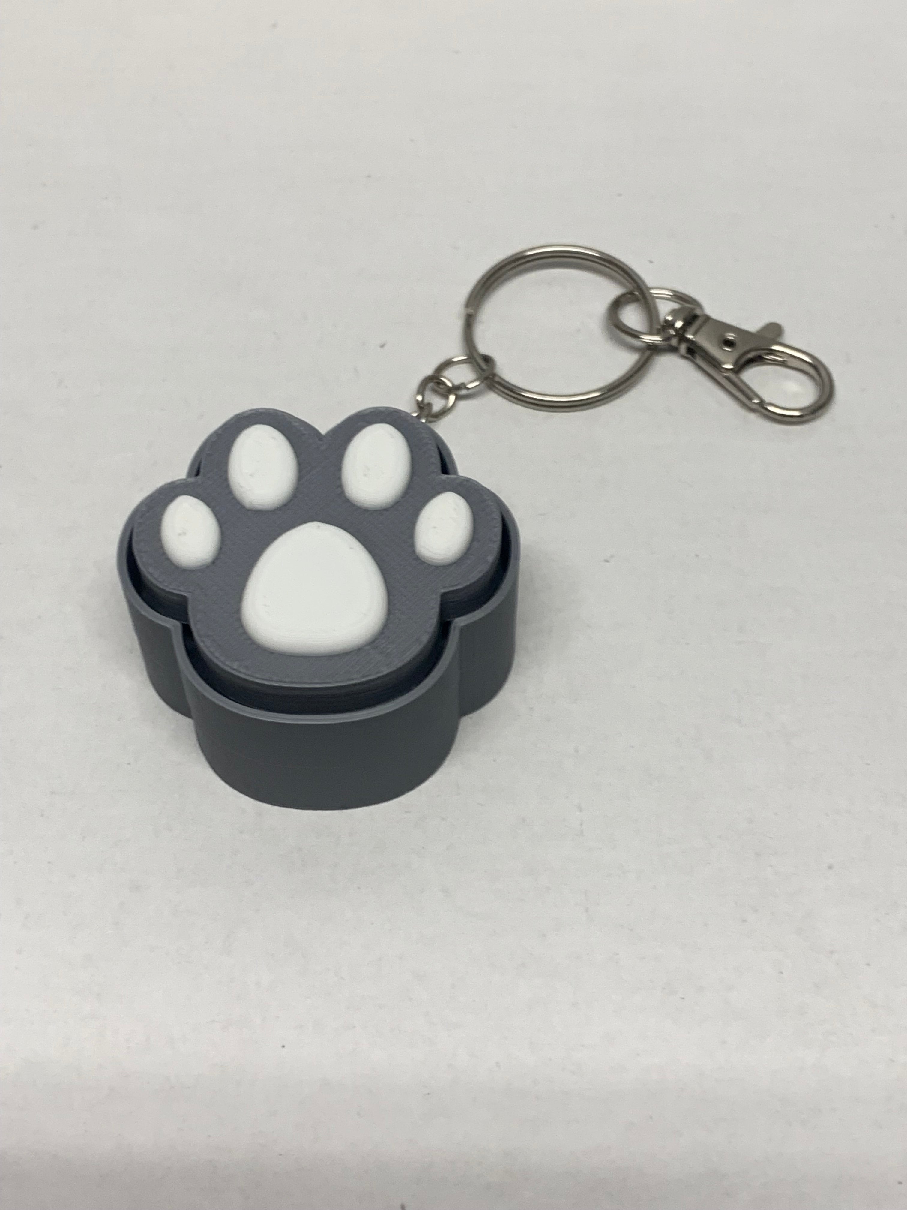 Paw Print Fidget Clicker Keychain
