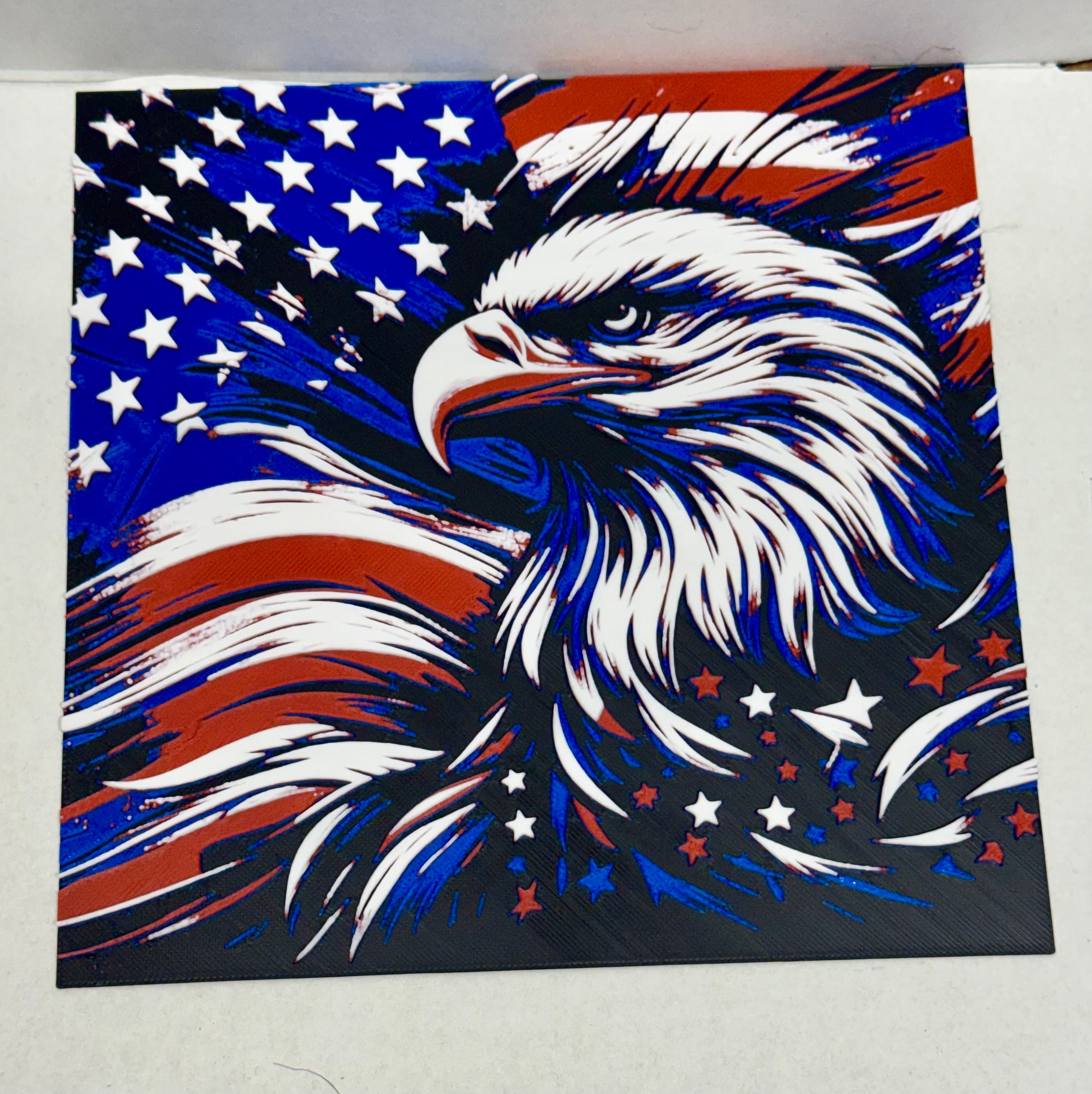 American Flag Bald Eagle - 3D Art Print