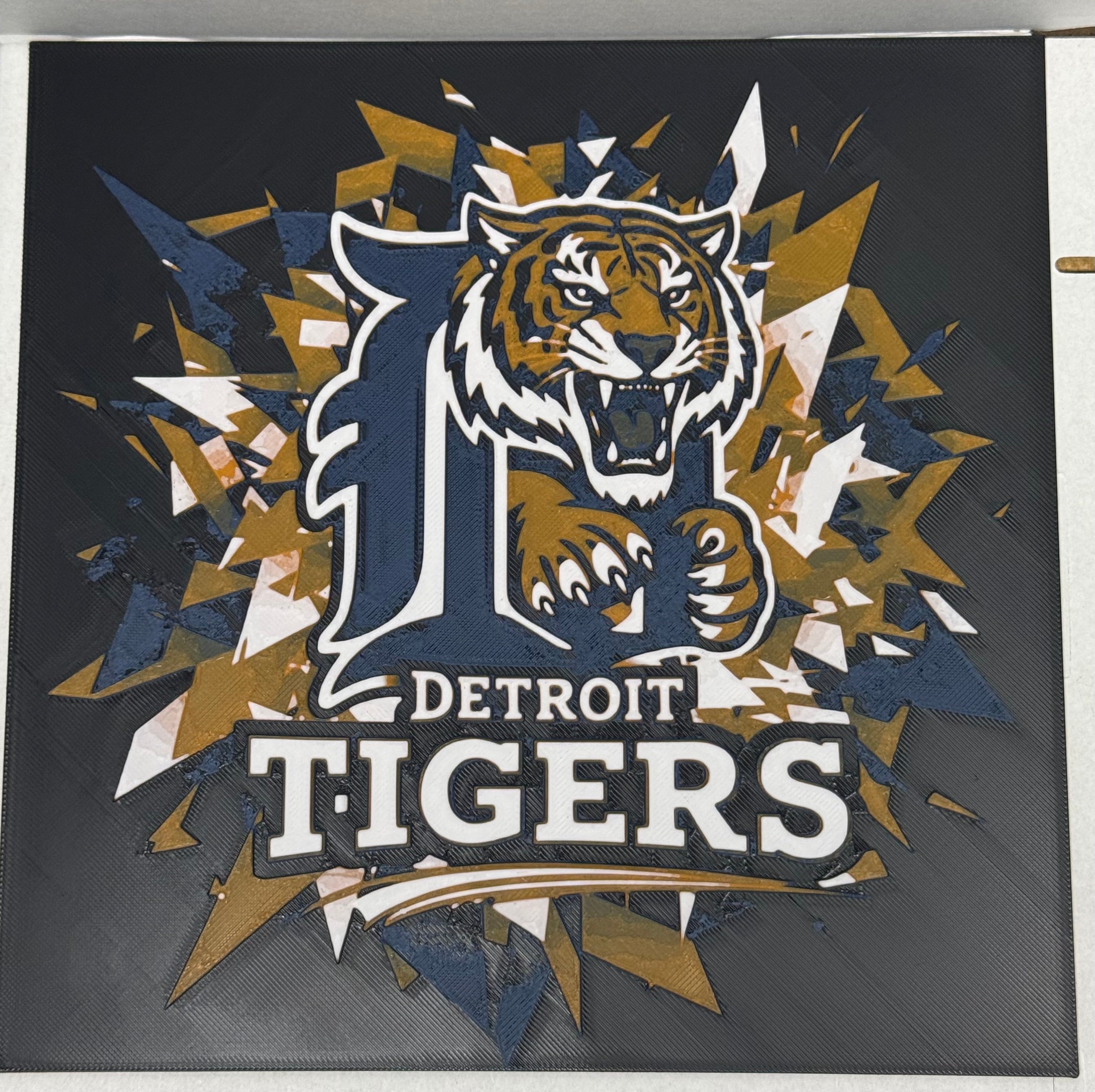 Detroit Tigers Abstract - 3D Printed (Painting)