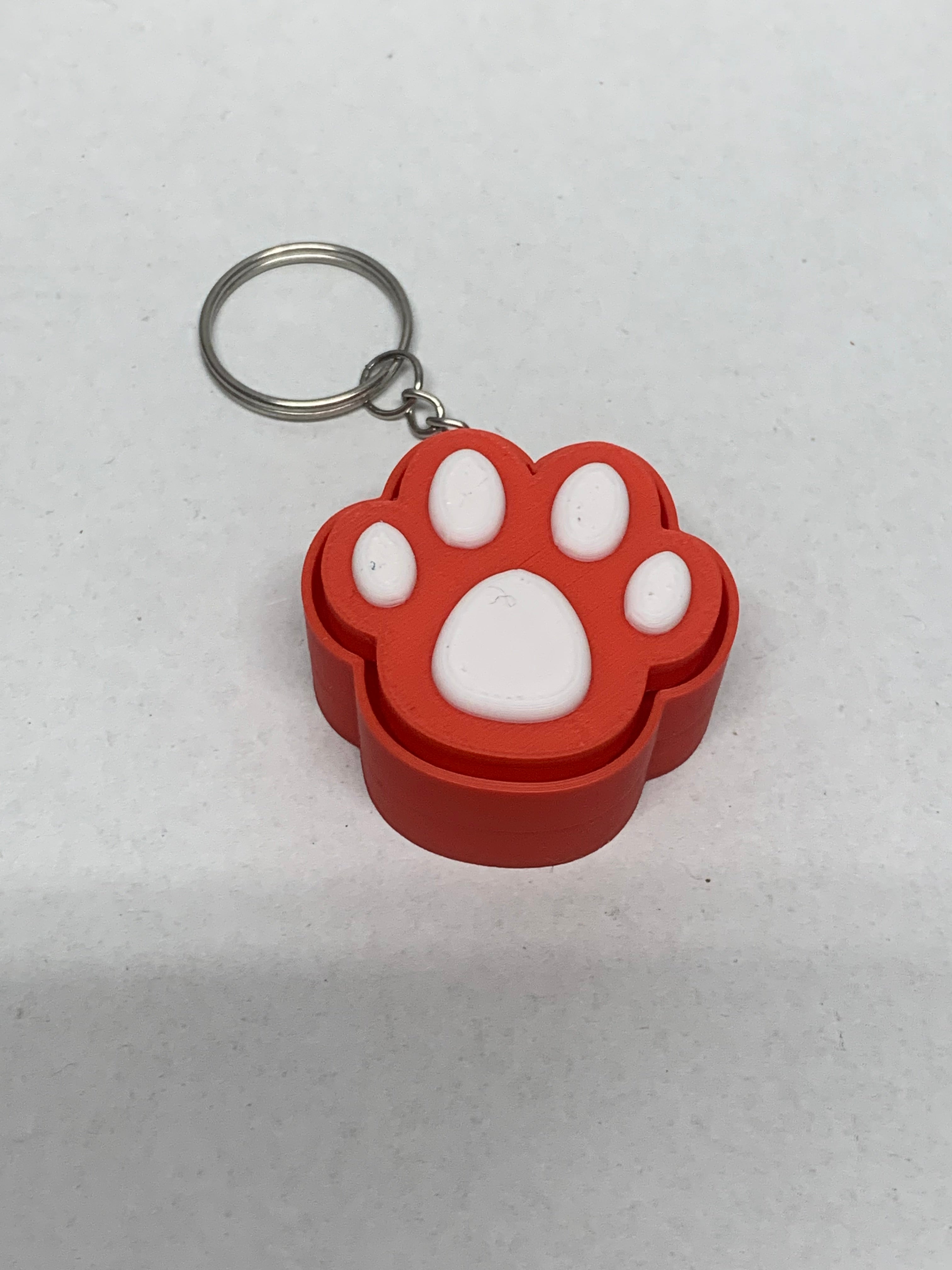 Paw Print Fidget Clicker Keychain