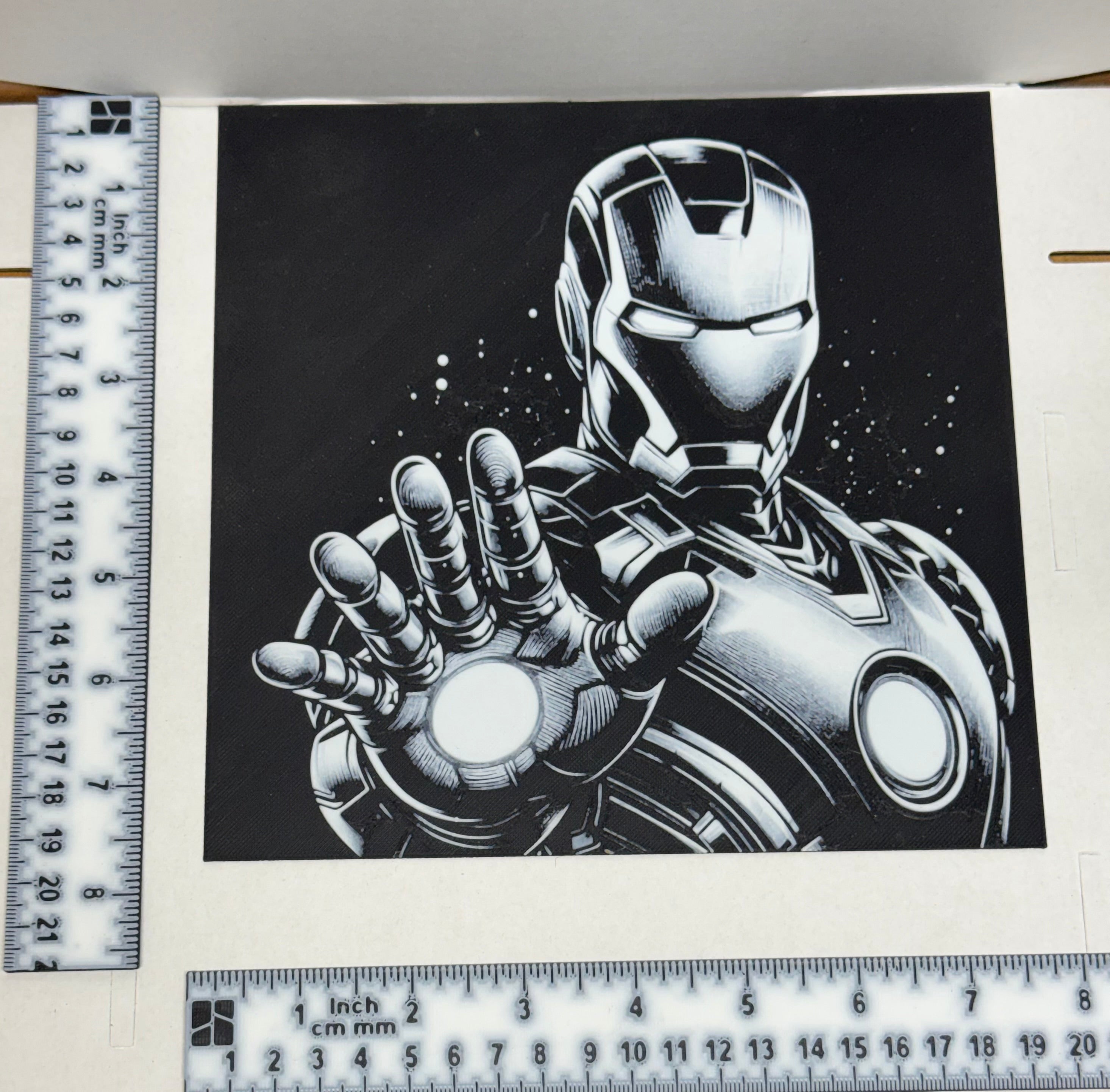 Iron Man B&W - 3D Art Print