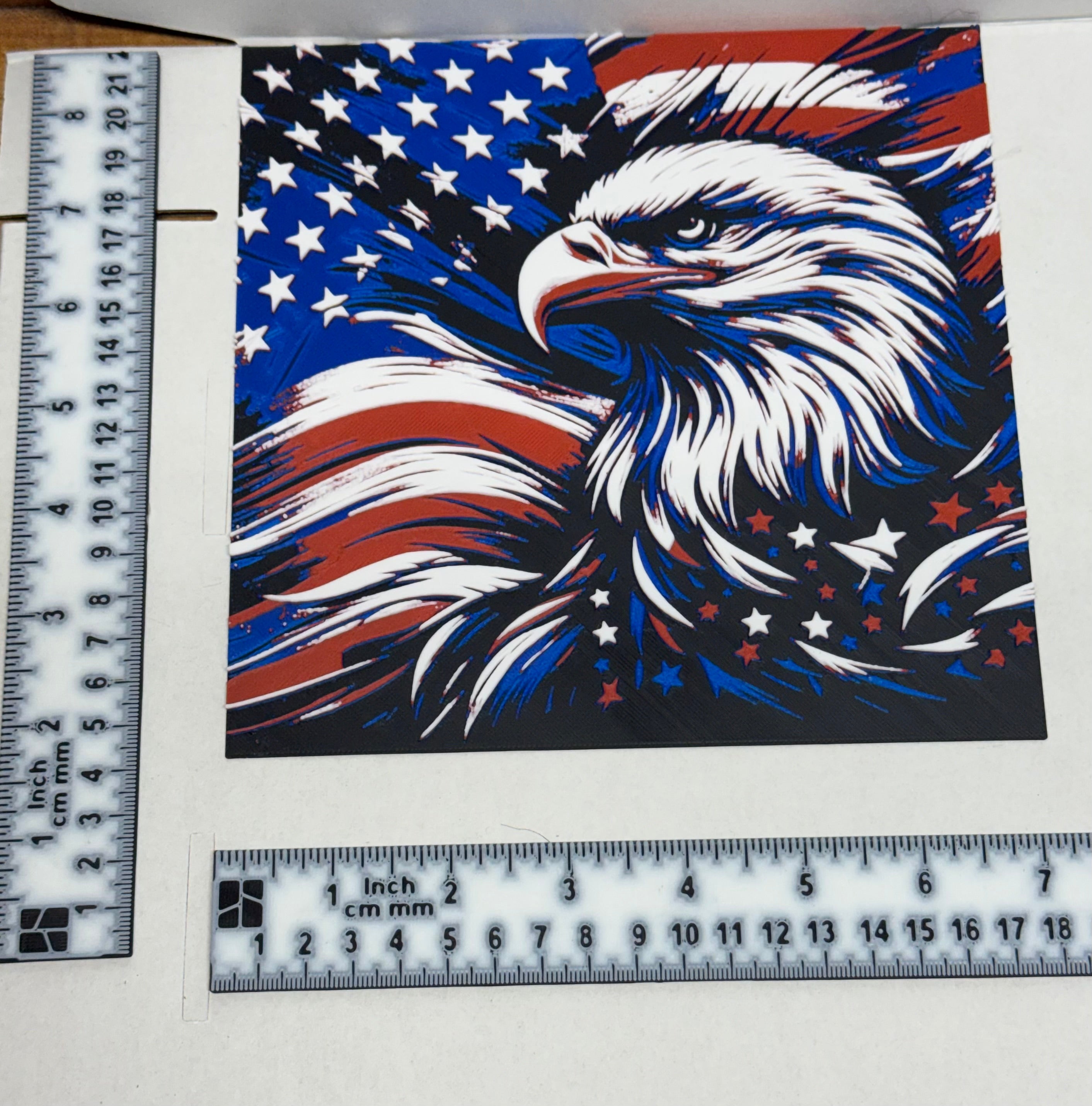 American Flag Bald Eagle - 3D Art Print