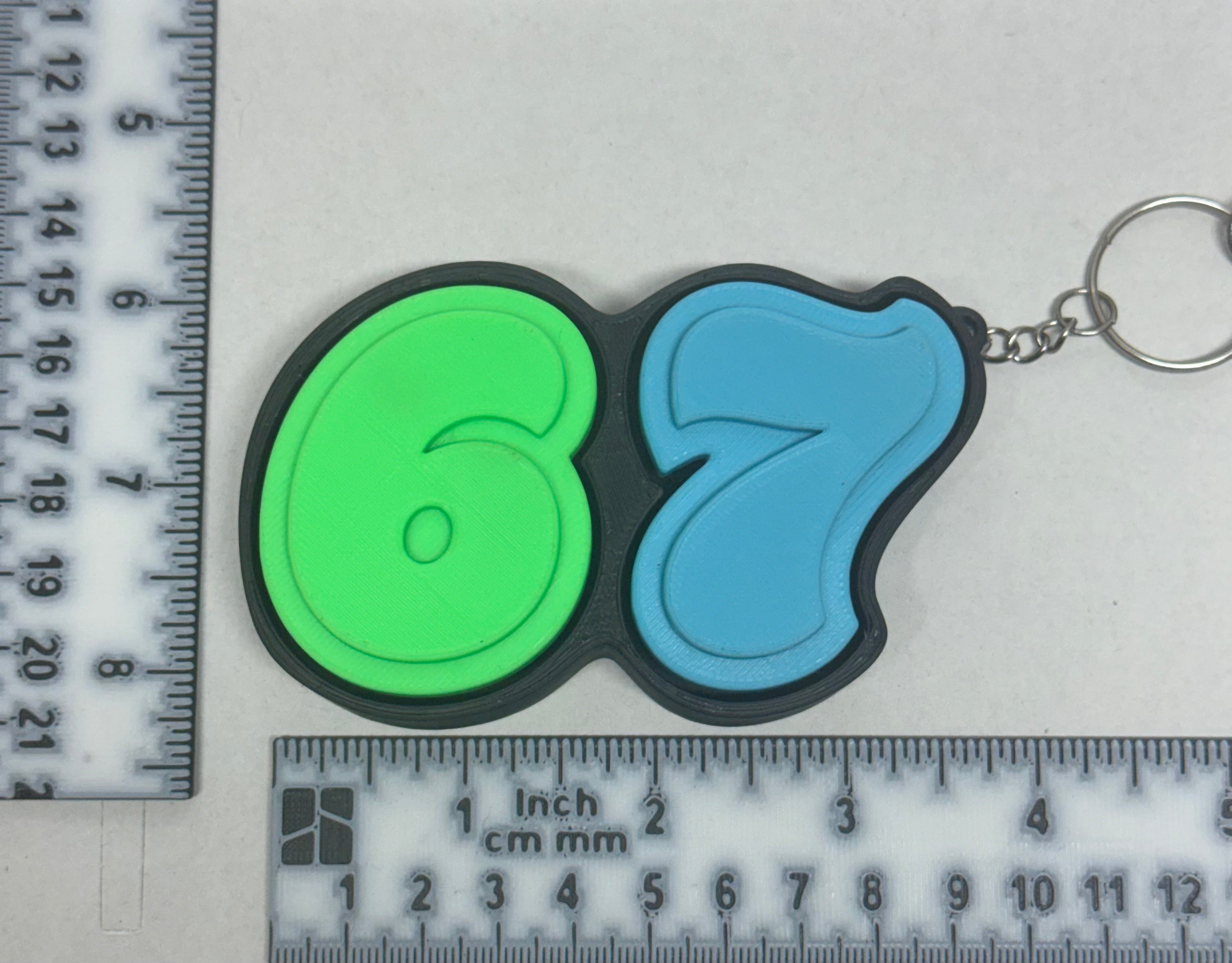 Six-Seven 67 Dual Switch Fidget Clicker Keychain