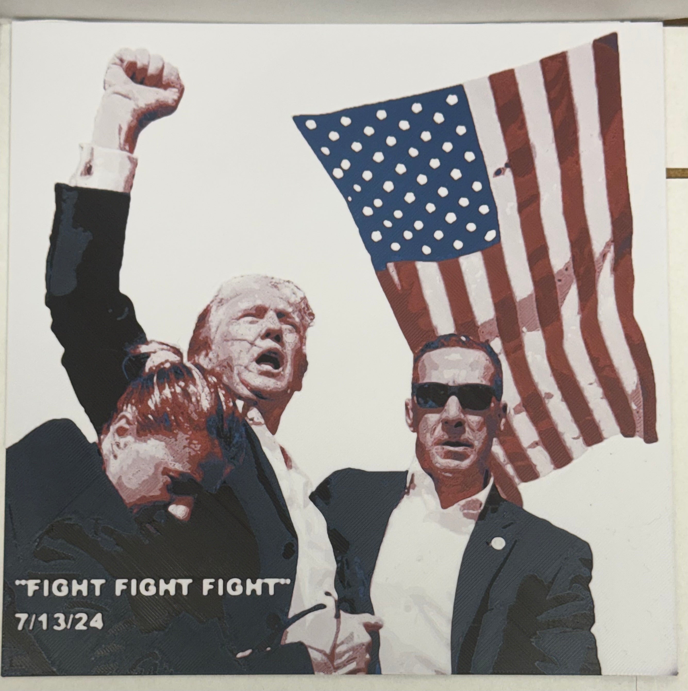 Trump “Fight” - 3D Printed (Painting)