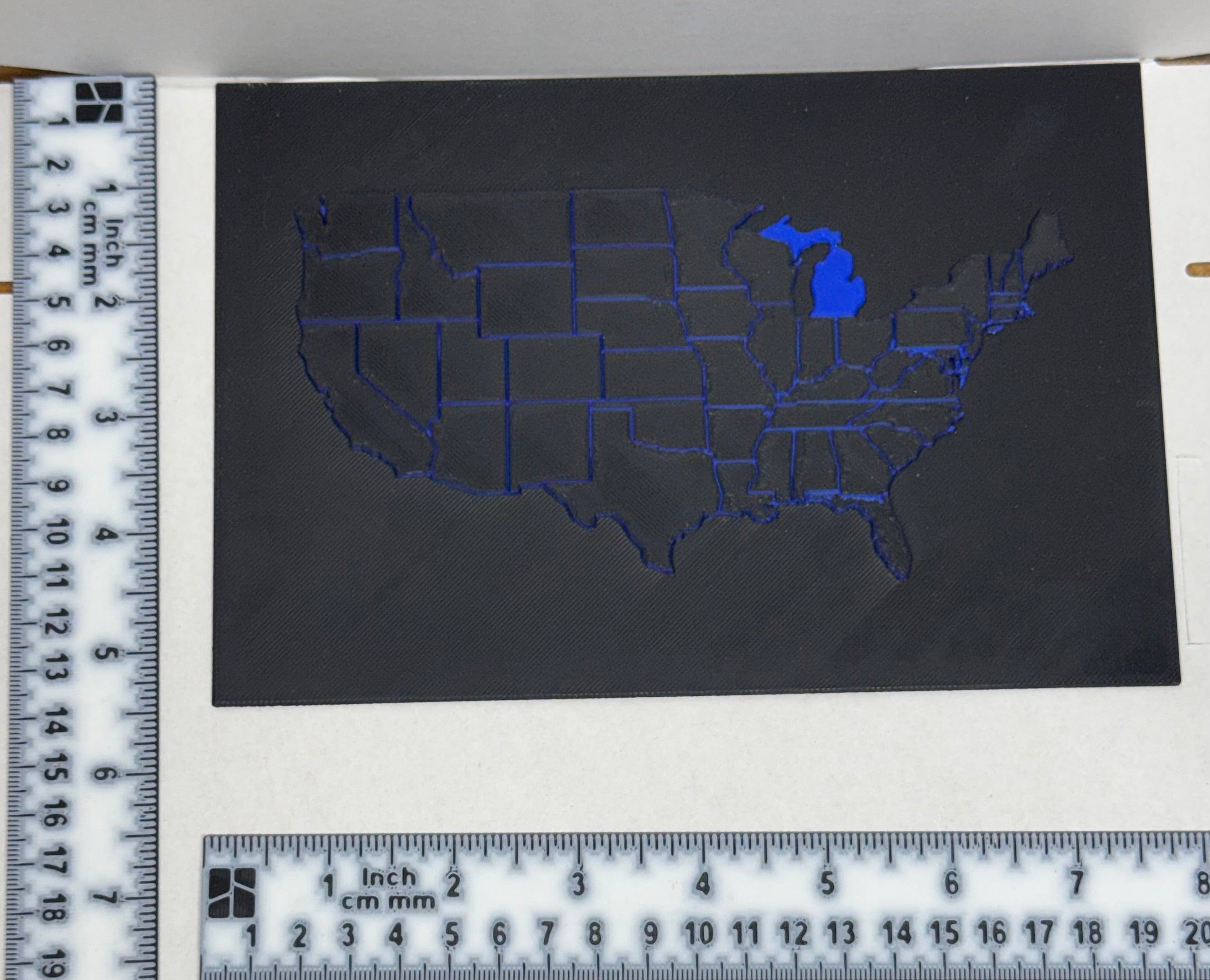 USA Map with Michigan in Color