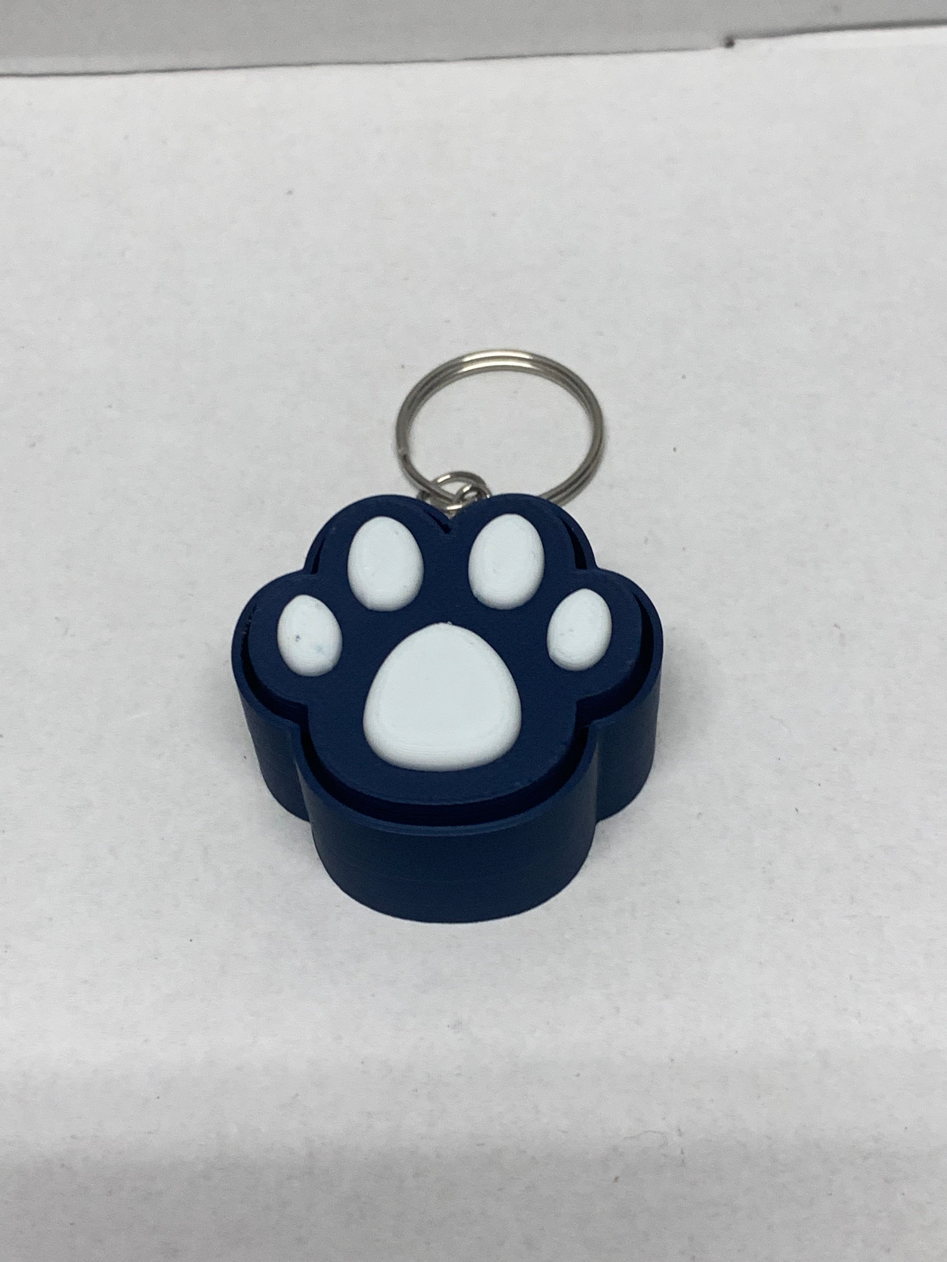 Paw Print Fidget Clicker Keychain