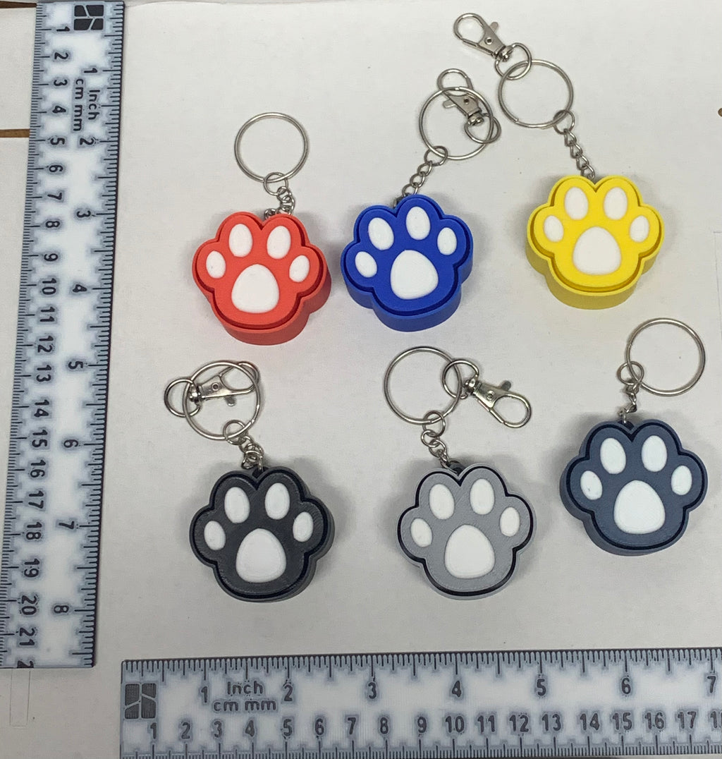 Paw Print Fidget Clicker Keychain