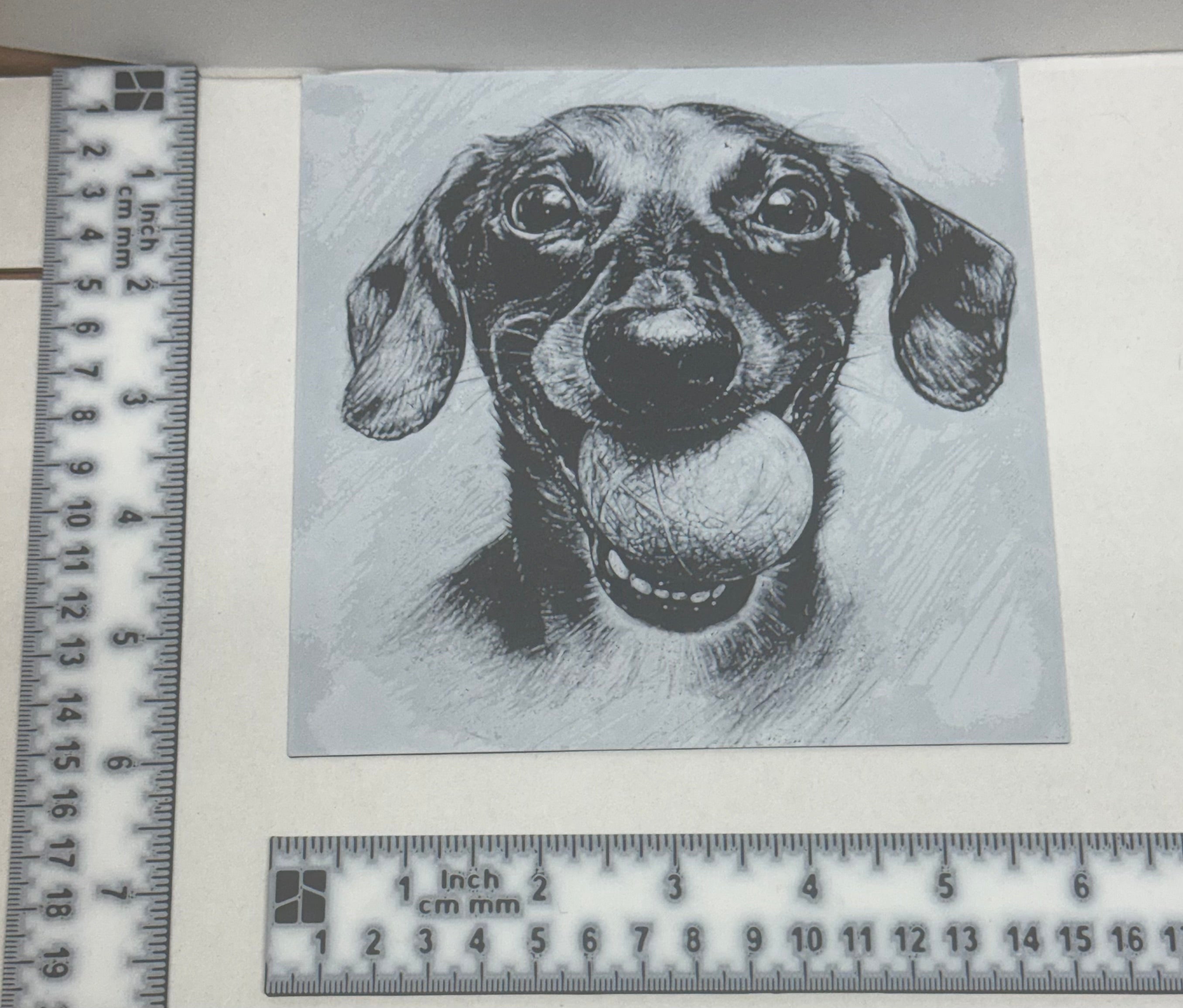 Dachshund with tennis ball - 3D art print