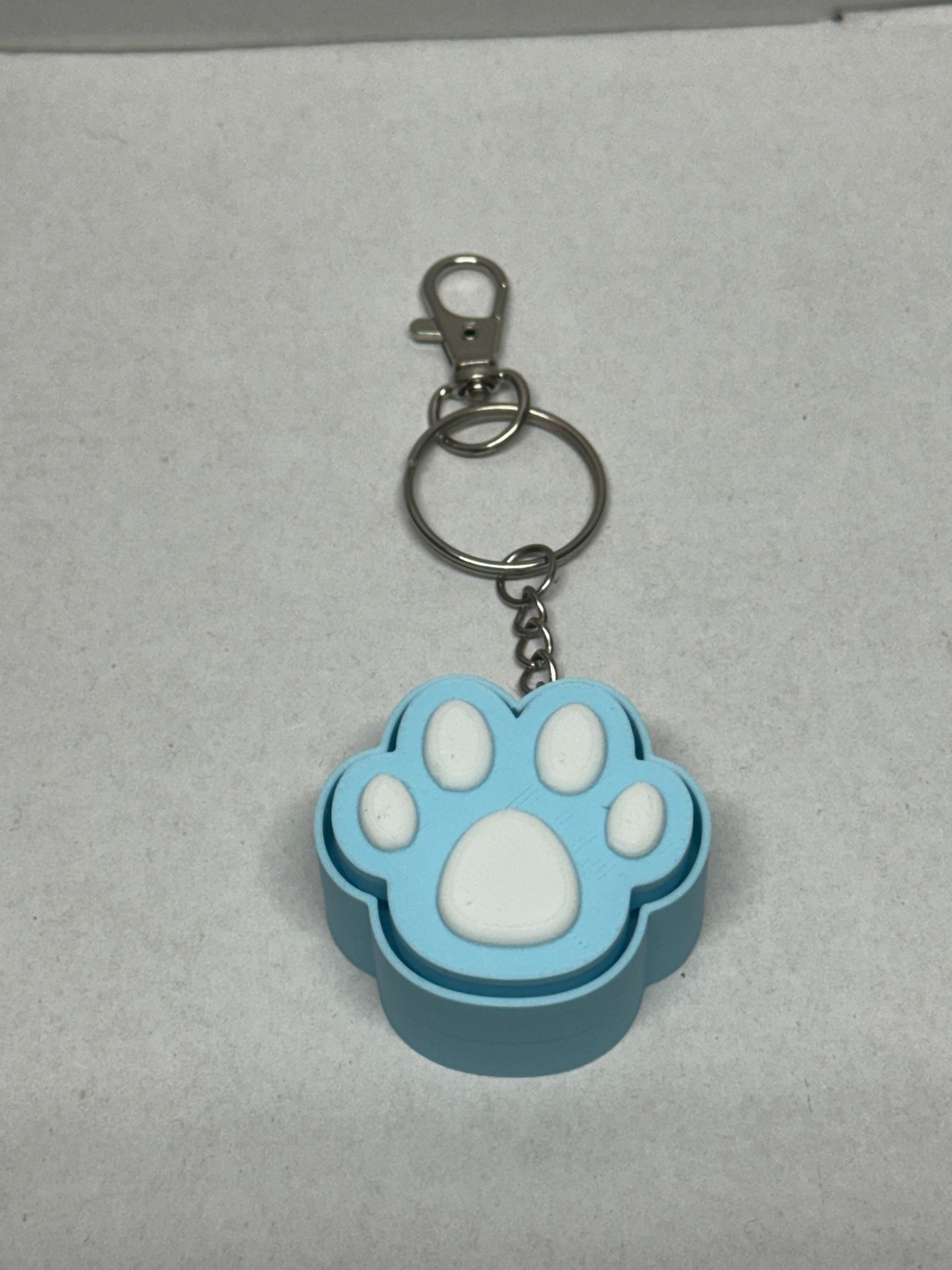 Paw Print Fidget Clicker Keychain
