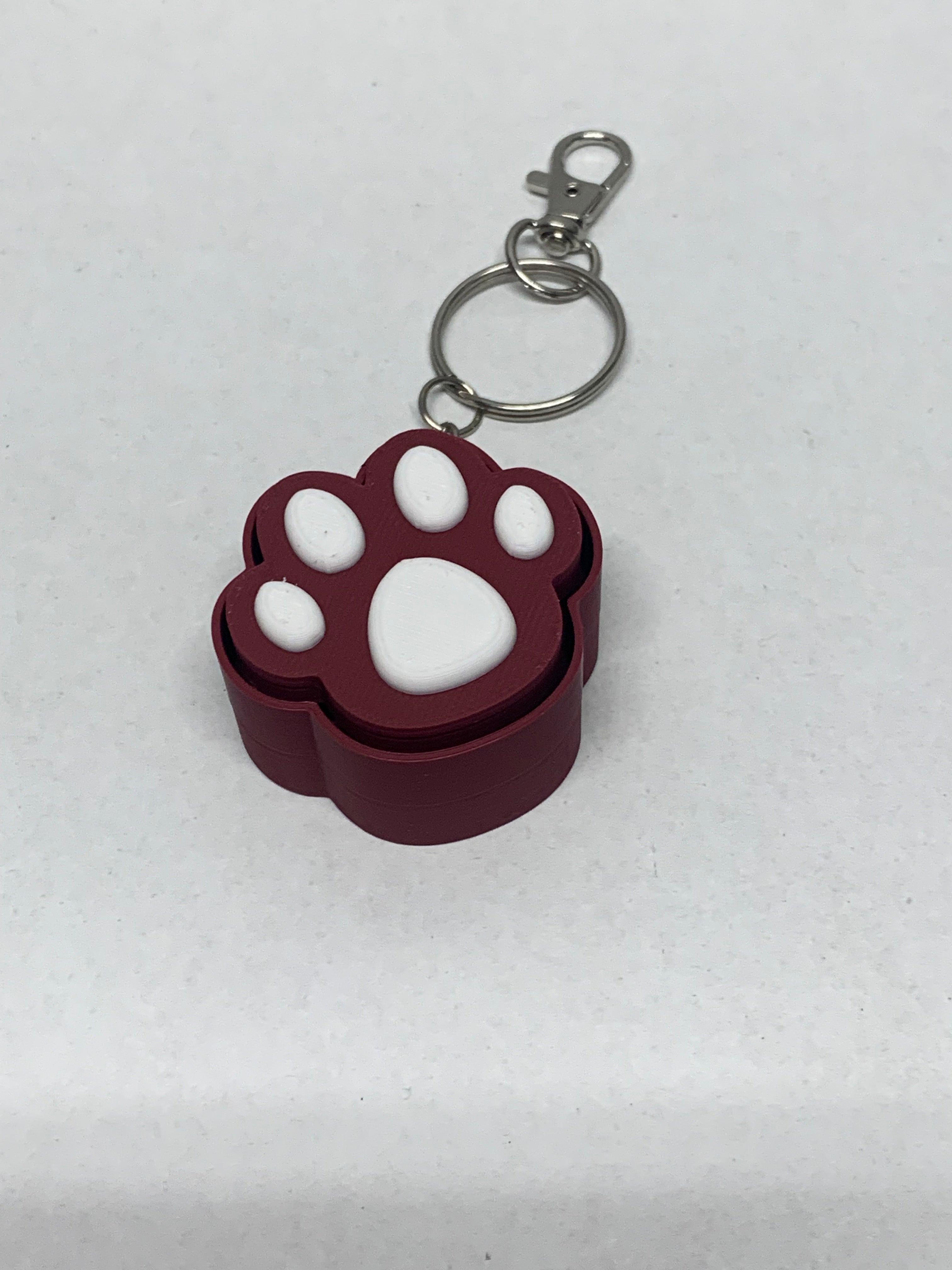 Paw Print Fidget Clicker Keychain