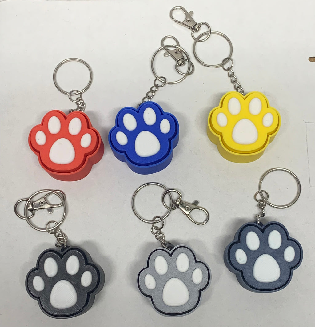 Paw Print Fidget Clicker Keychain