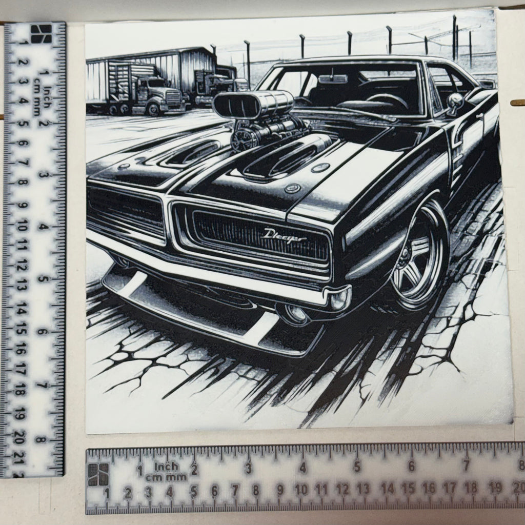 Dodge Charger Greyscale - 3D Printed (Painting)