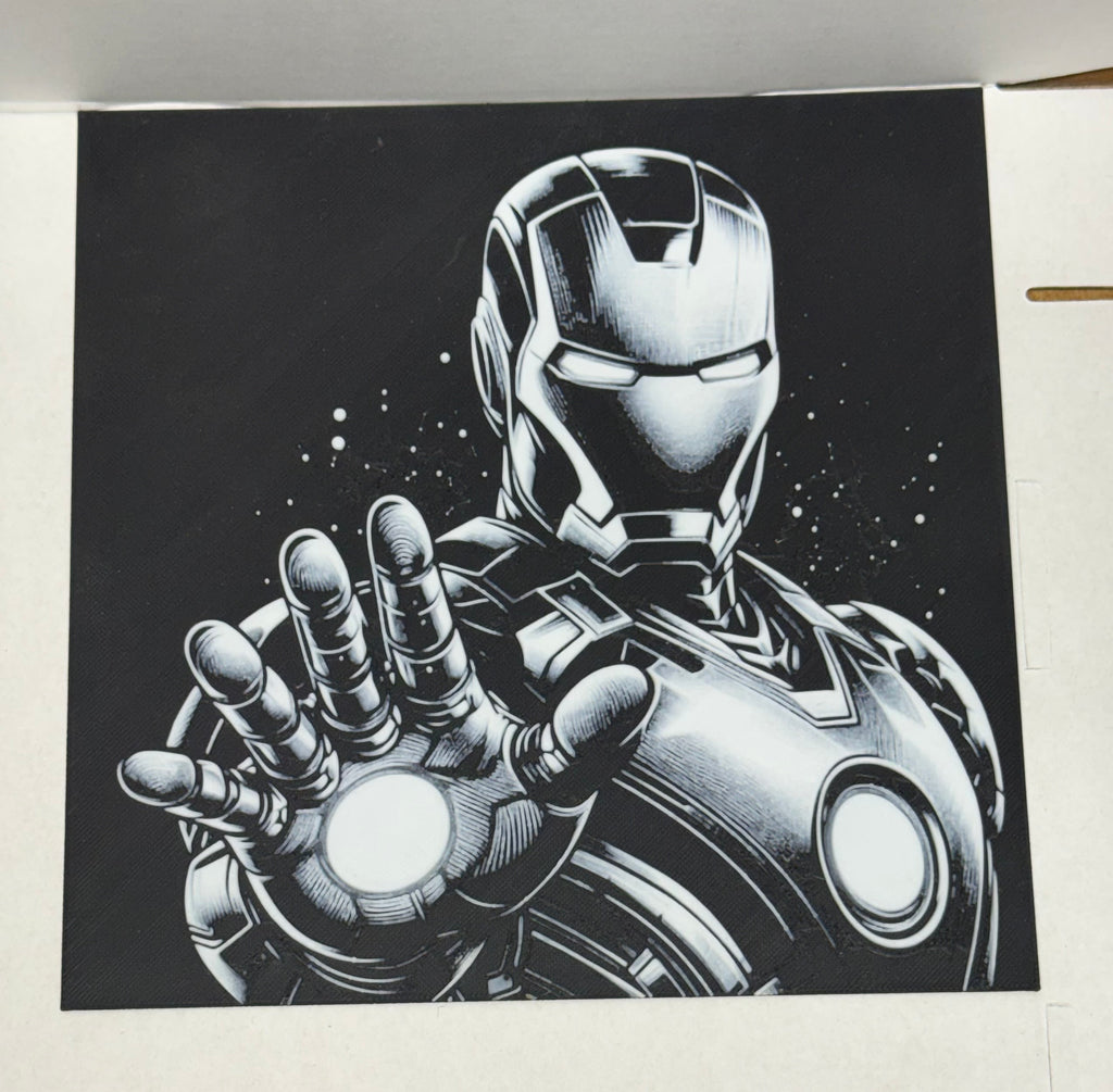 Iron Man B&W - 3D Art Print
