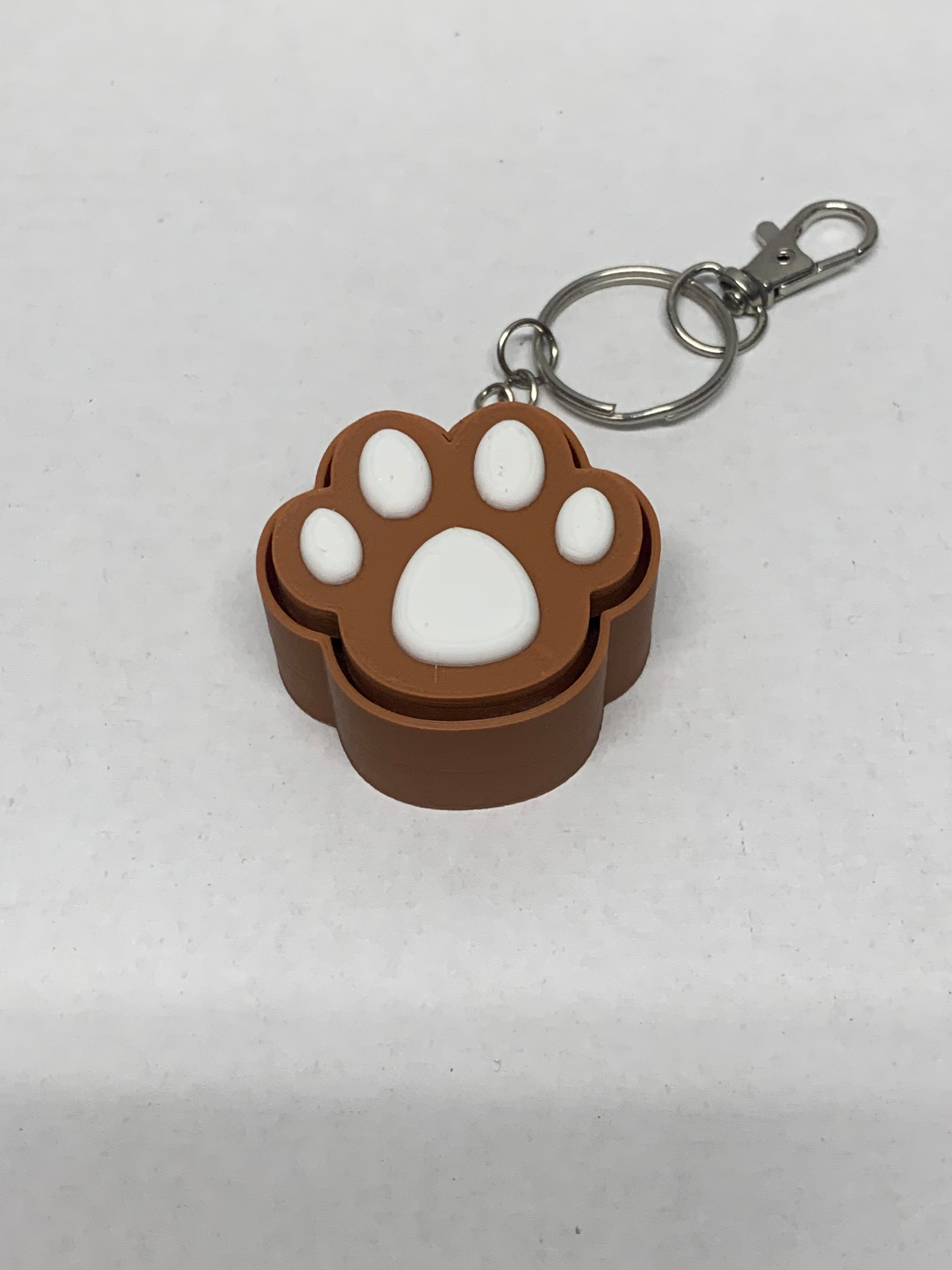 Paw Print Fidget Clicker Keychain