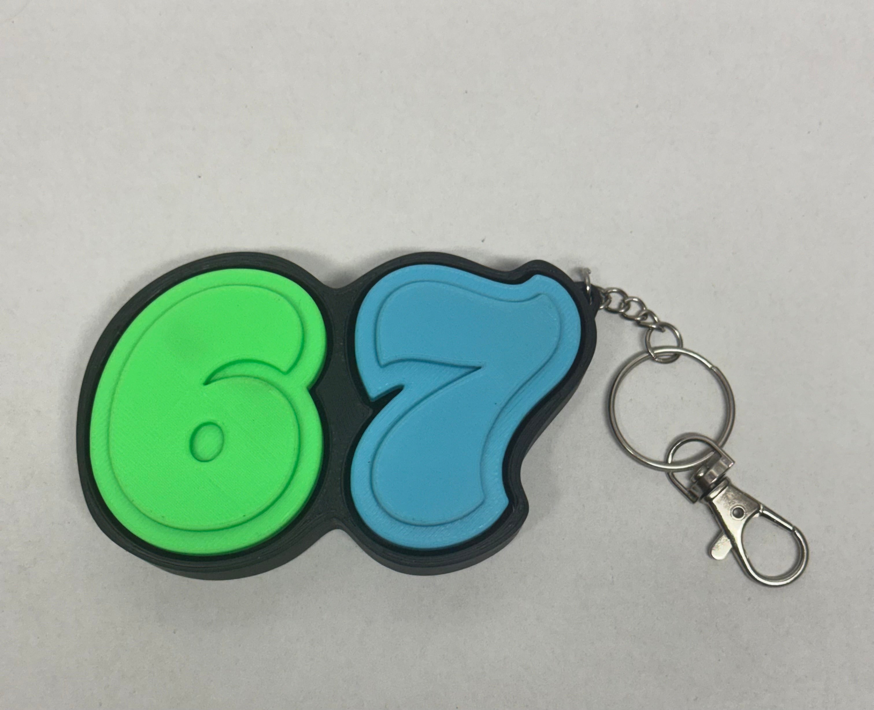 Six-Seven 67 Dual Switch Fidget Clicker Keychain