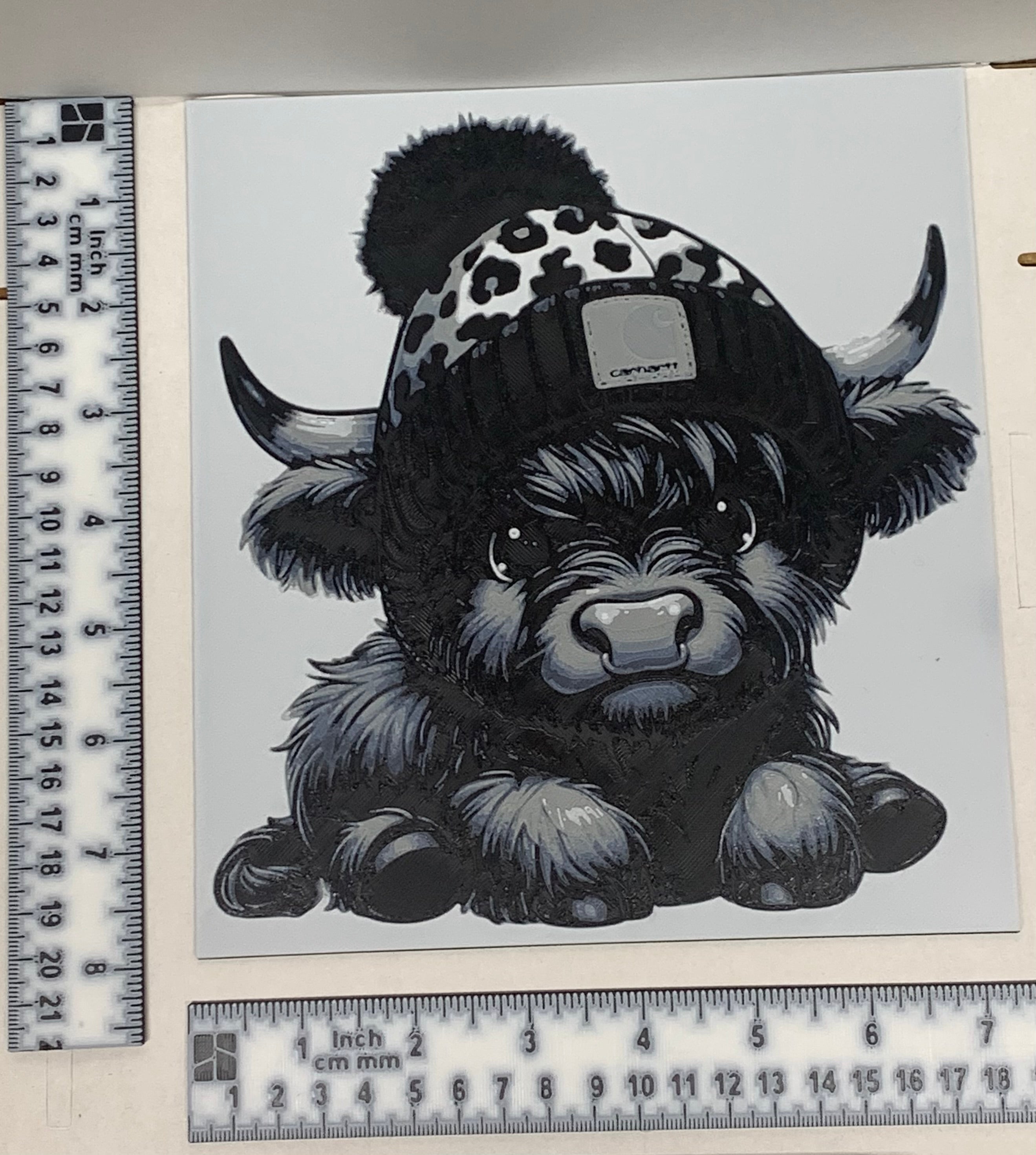 Highland Cow Carhartt Beanie - 3D Printed (Painting)