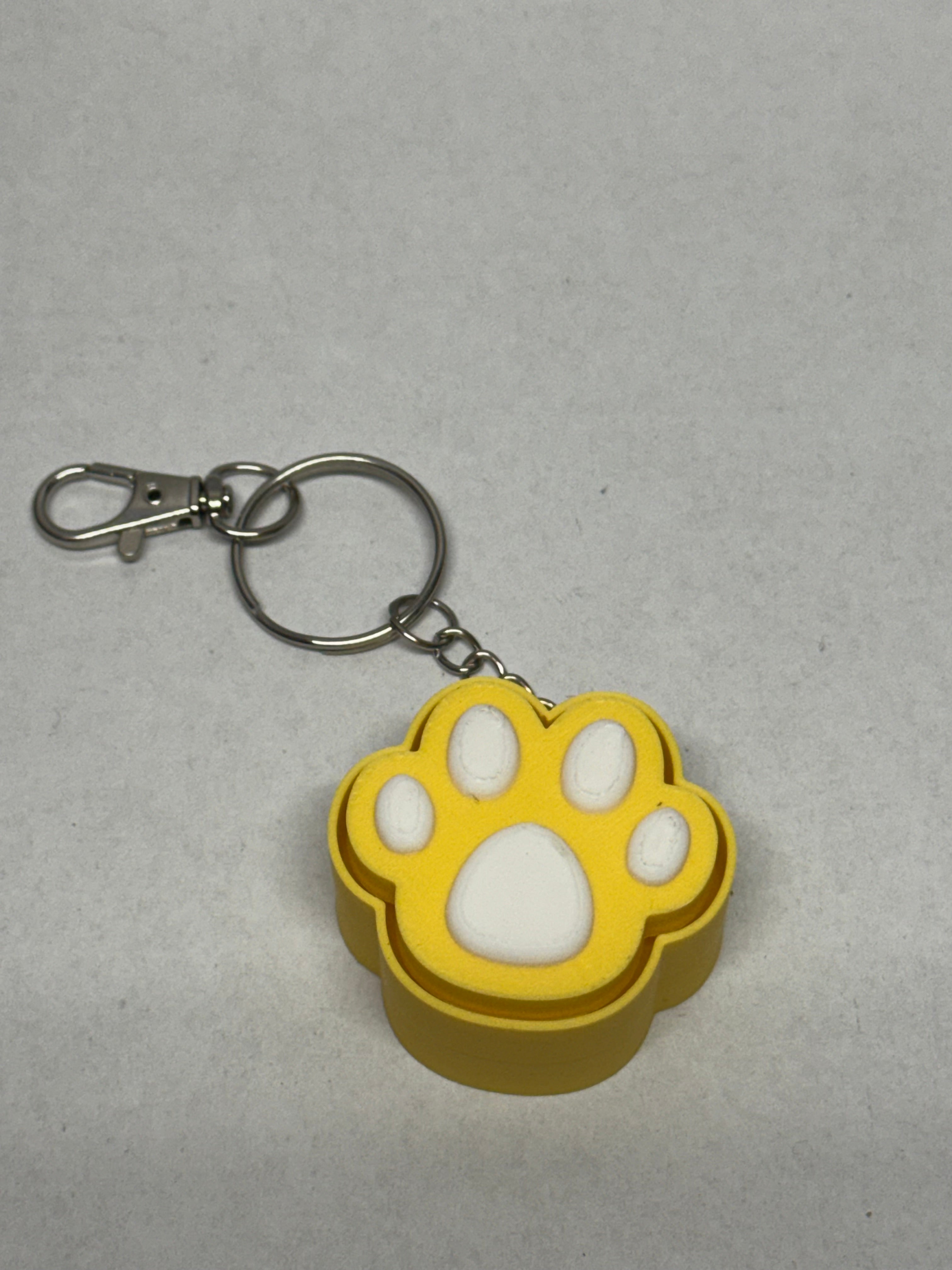 Paw Print Fidget Clicker Keychain