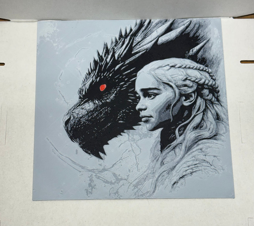 Daenerys and Dragon Game of Thrones - 3D Art Print