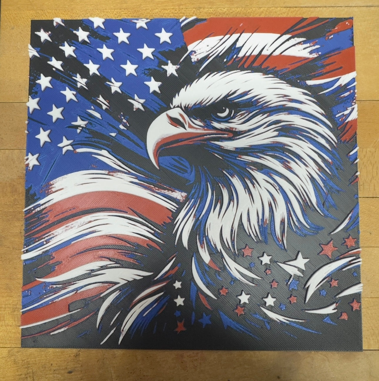 American Flag Bald Eagle - 3D Art Print
